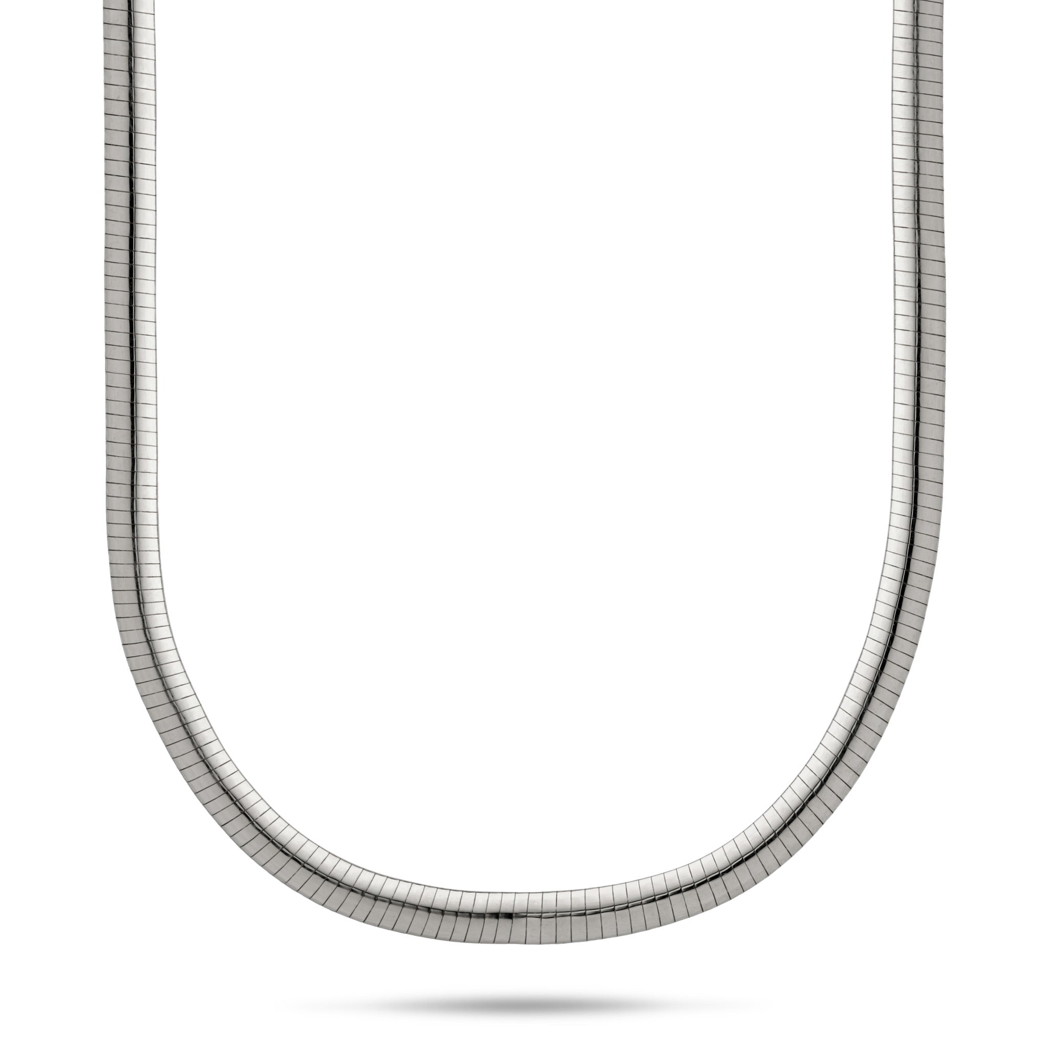 2.5mm Omega Chain in 14k White Gold