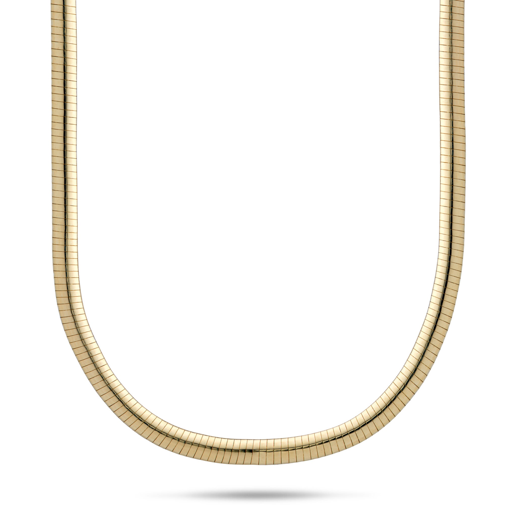 2.5mm Omega Chain in 14k Yellow Gold