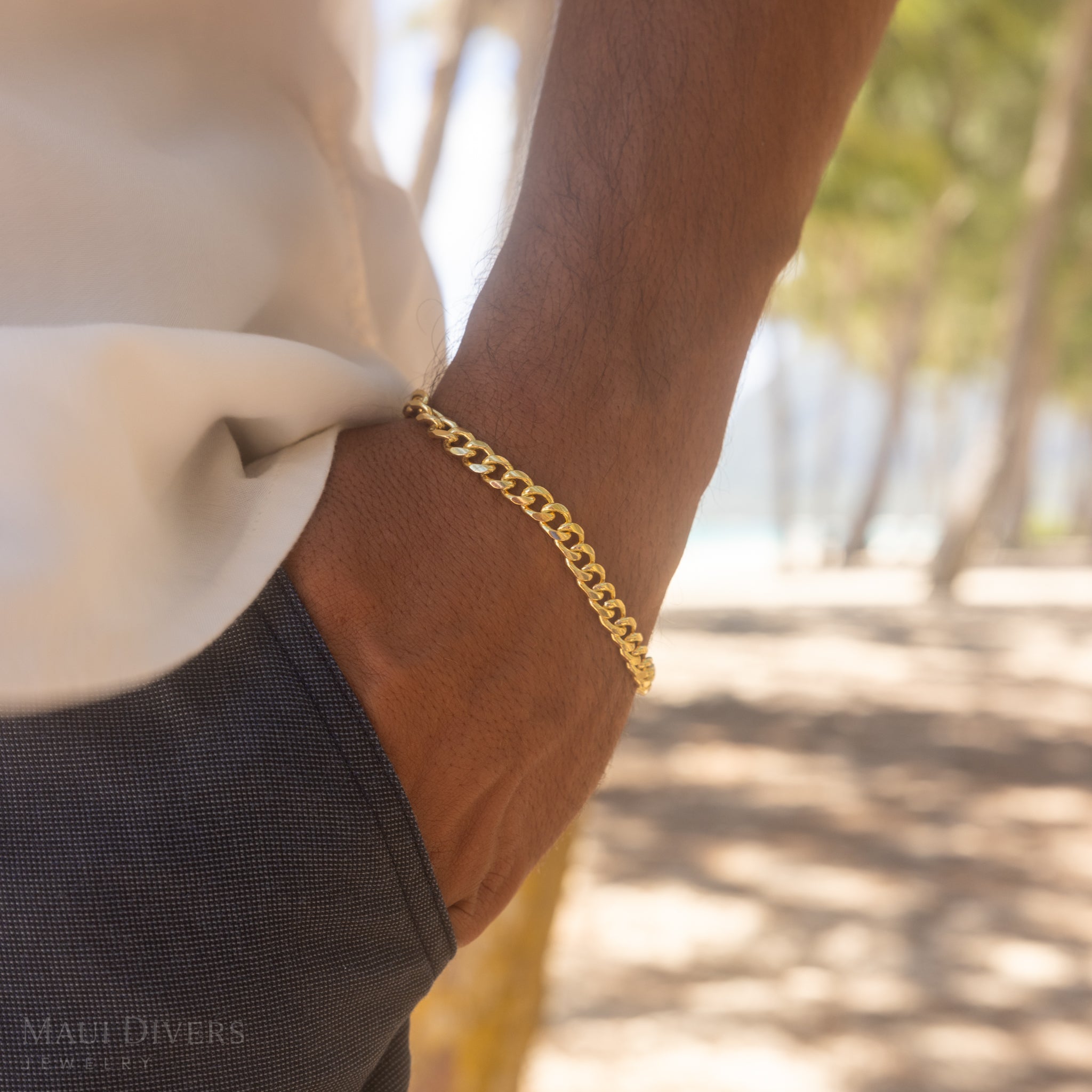6mm Miami Cuban Bracelet in Gold