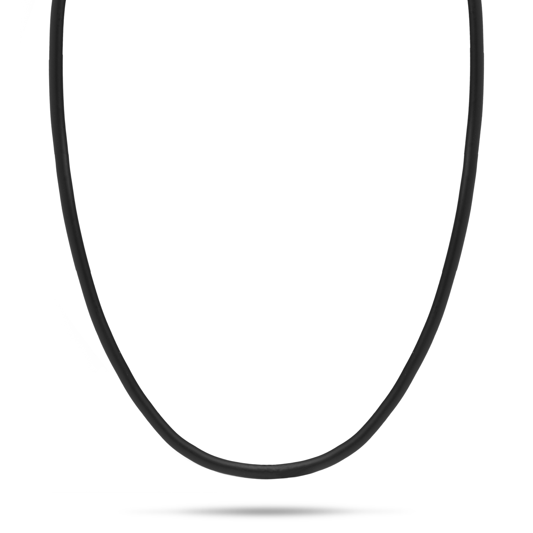 Black Rubber Cord Chain in Sterling Silver