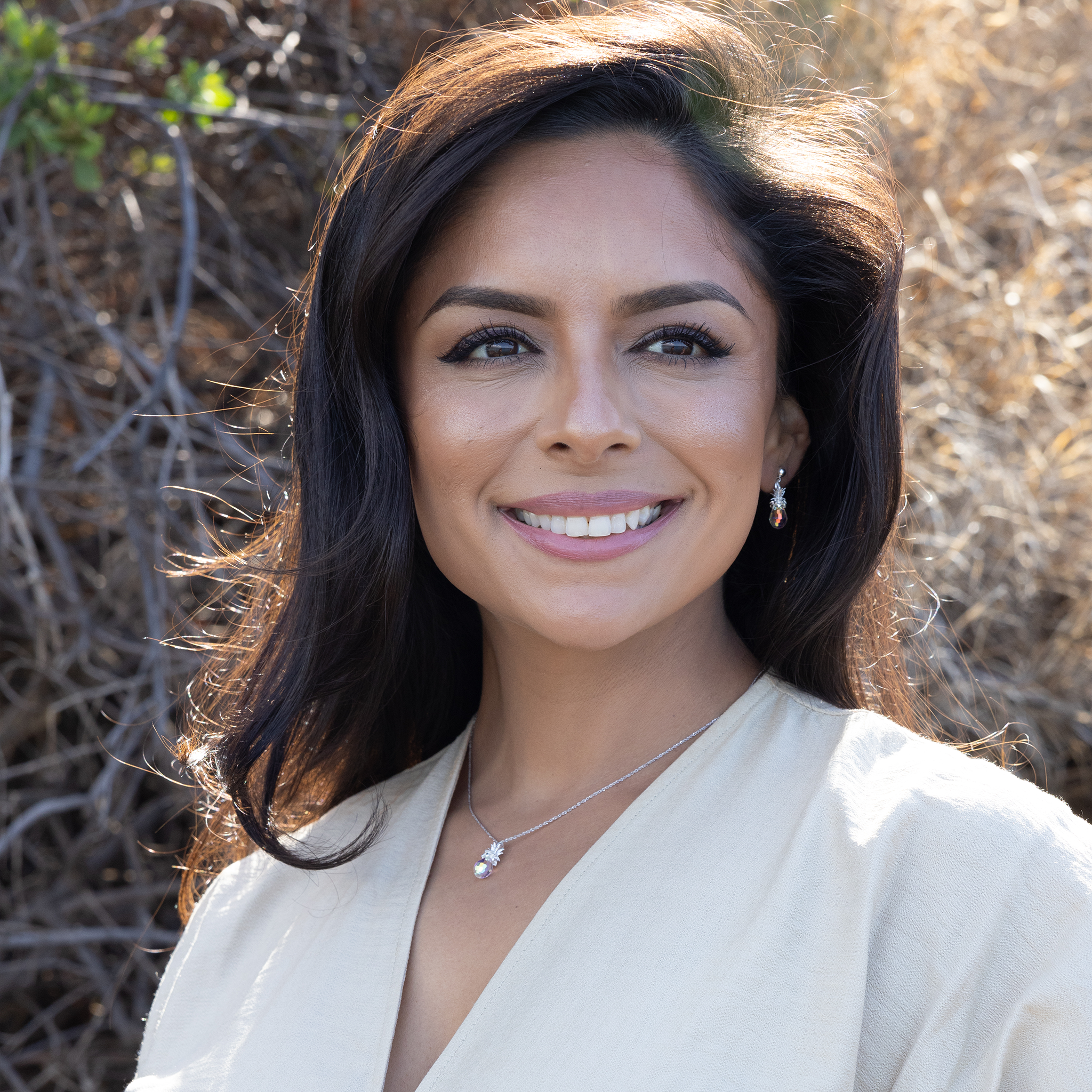 Crystal Pineapple Charm / Pendant in Sterling Silver - 20mm