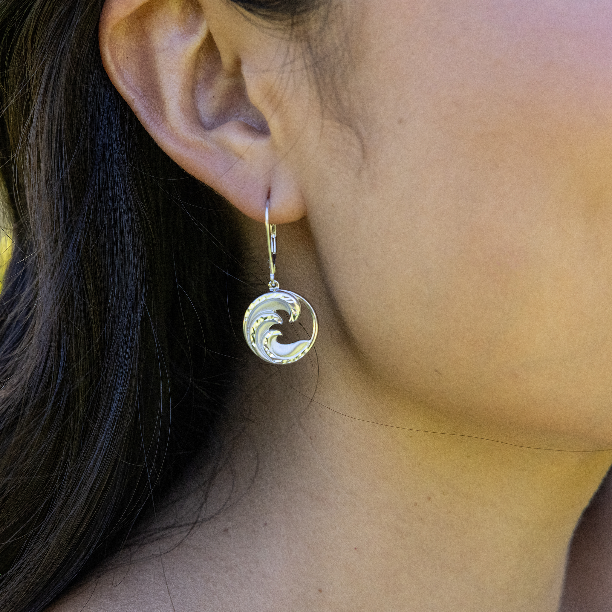 Nalu Earrings in Sterling Silver - 35mm