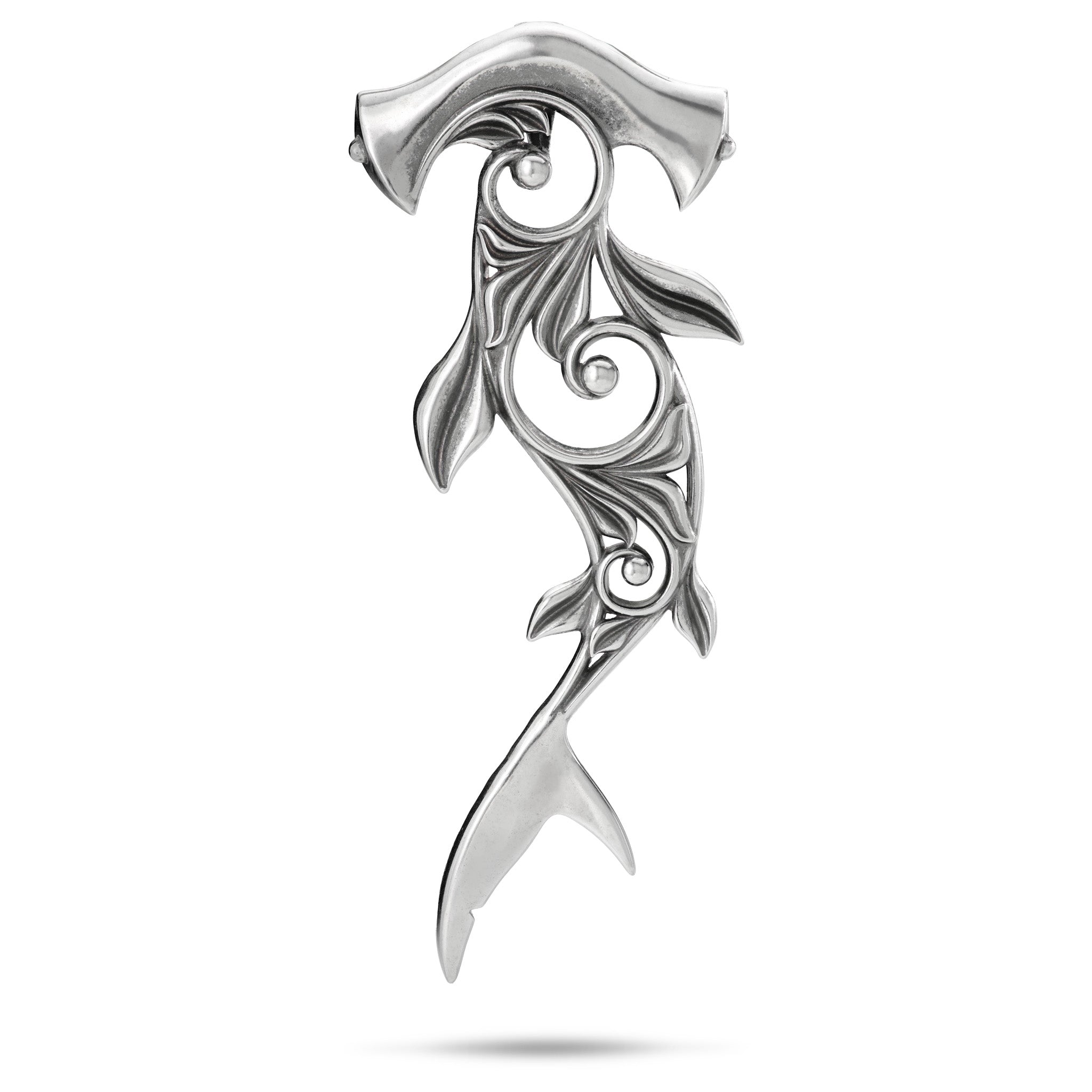 70mm Living Heirloom Hammerhead Shark Pendant in Sterling Silver