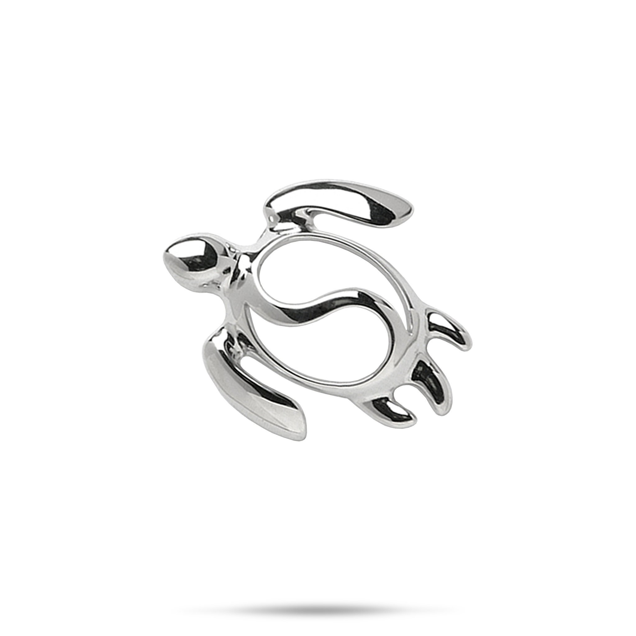 Honu Yin Yang Pendant in Sterling Silver - 21mm