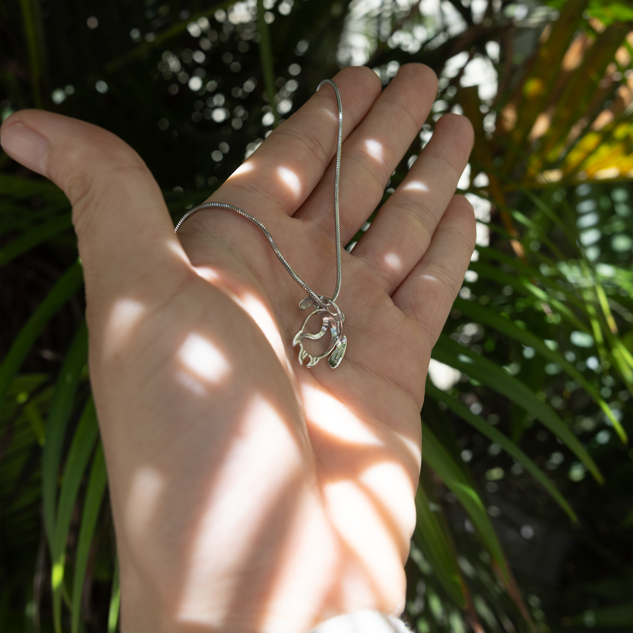 Honu Yin Yang Pendant in Sterling Silver - 21mm
