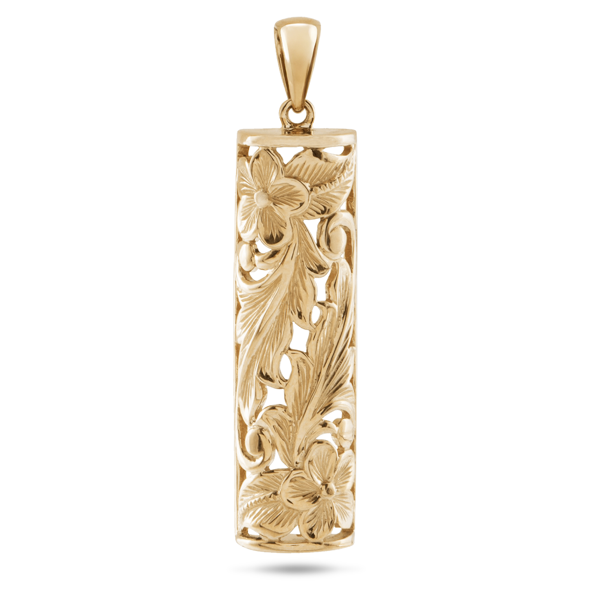 Hawaiian Heirloom Plumeria Pendant in Gold - 38mm