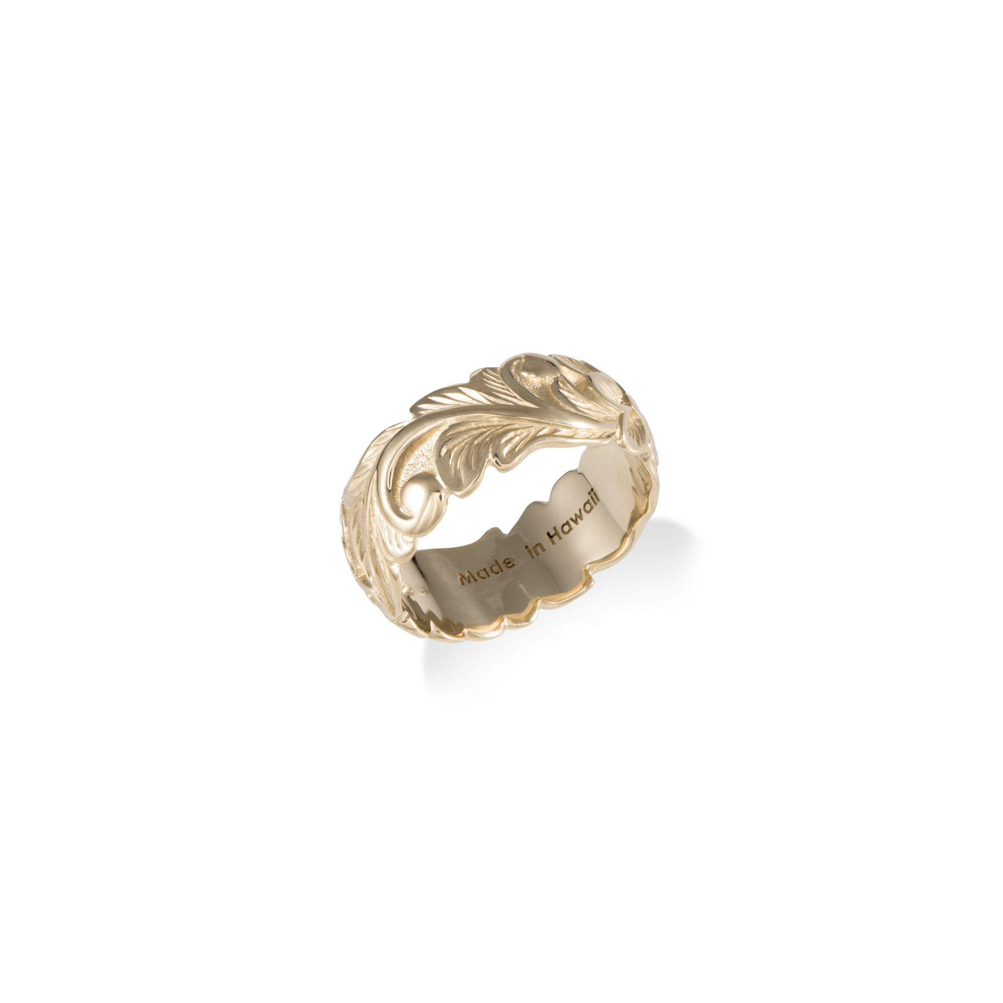 Hawaiian Heirloom Plumeria Ring in Gold - 8mm