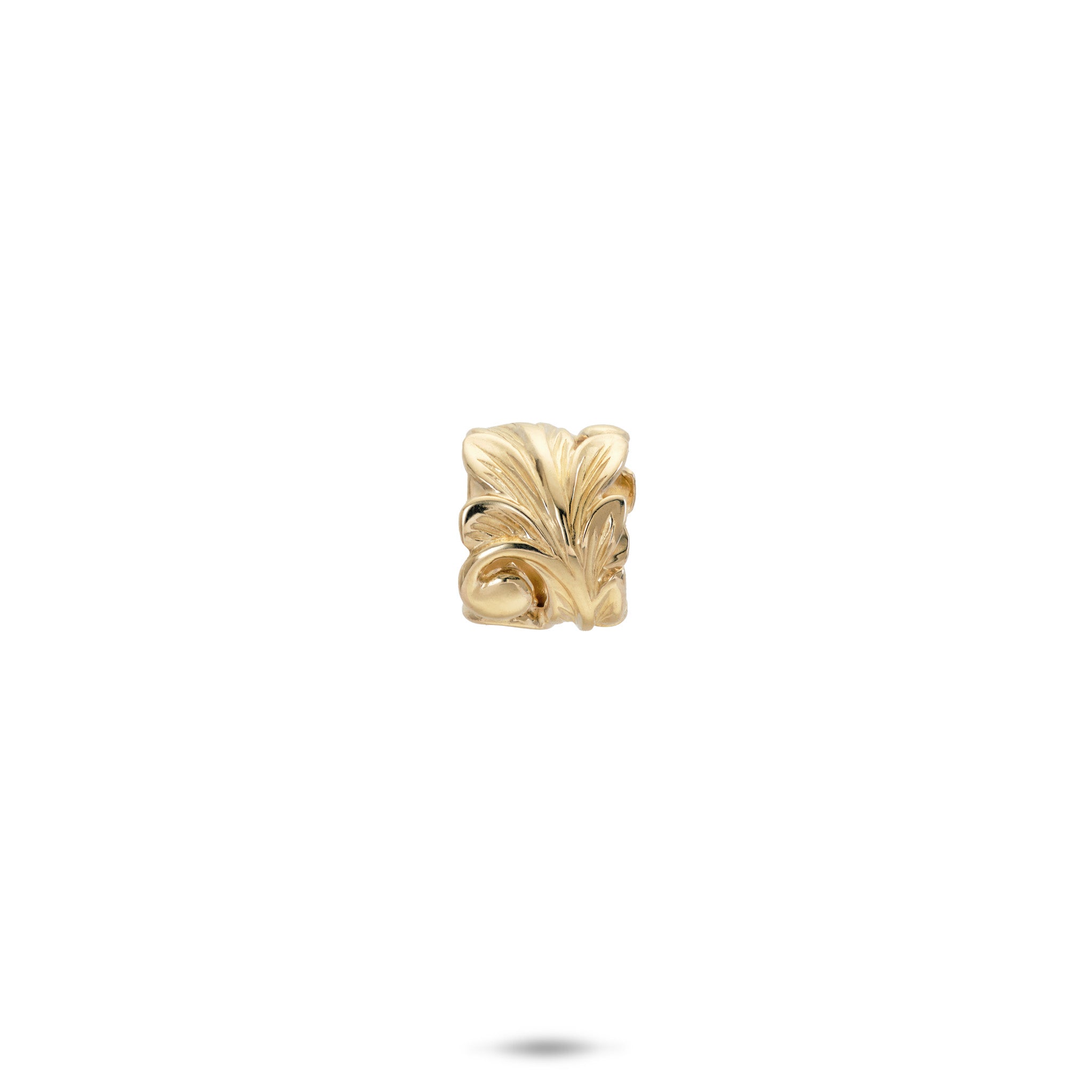 Hawaiian Heirloom Maile Scroll Barrel Pendant in Gold - 8mm