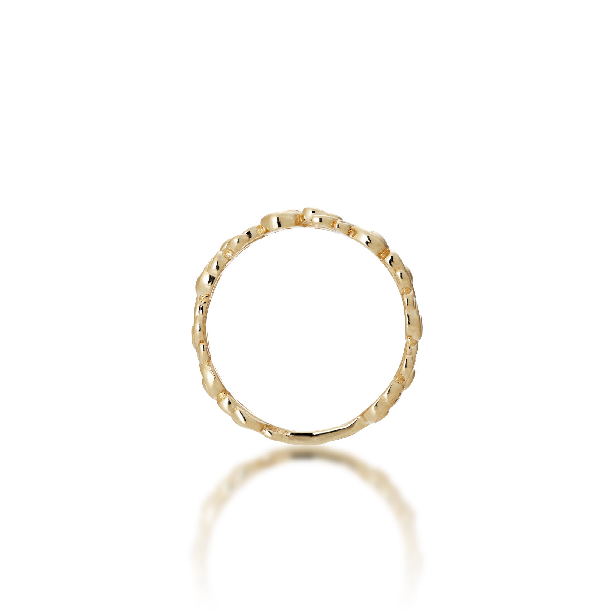 Side view of the 6mm Living Heirloom Ring in 14k Yellow Gold with Diamonds