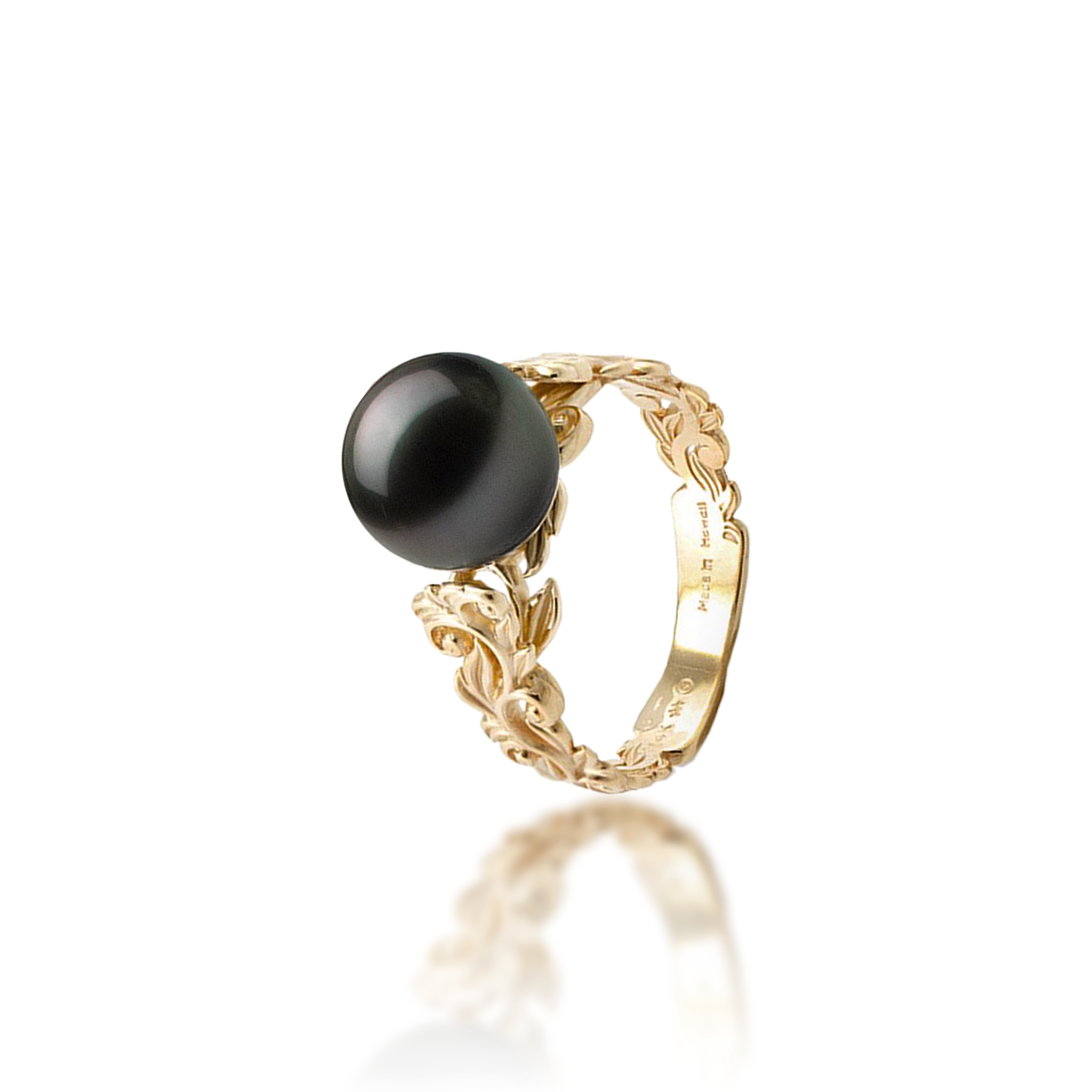 Living Heirloom Tahitian Black Pearl Ring in Gold - 8-9mm