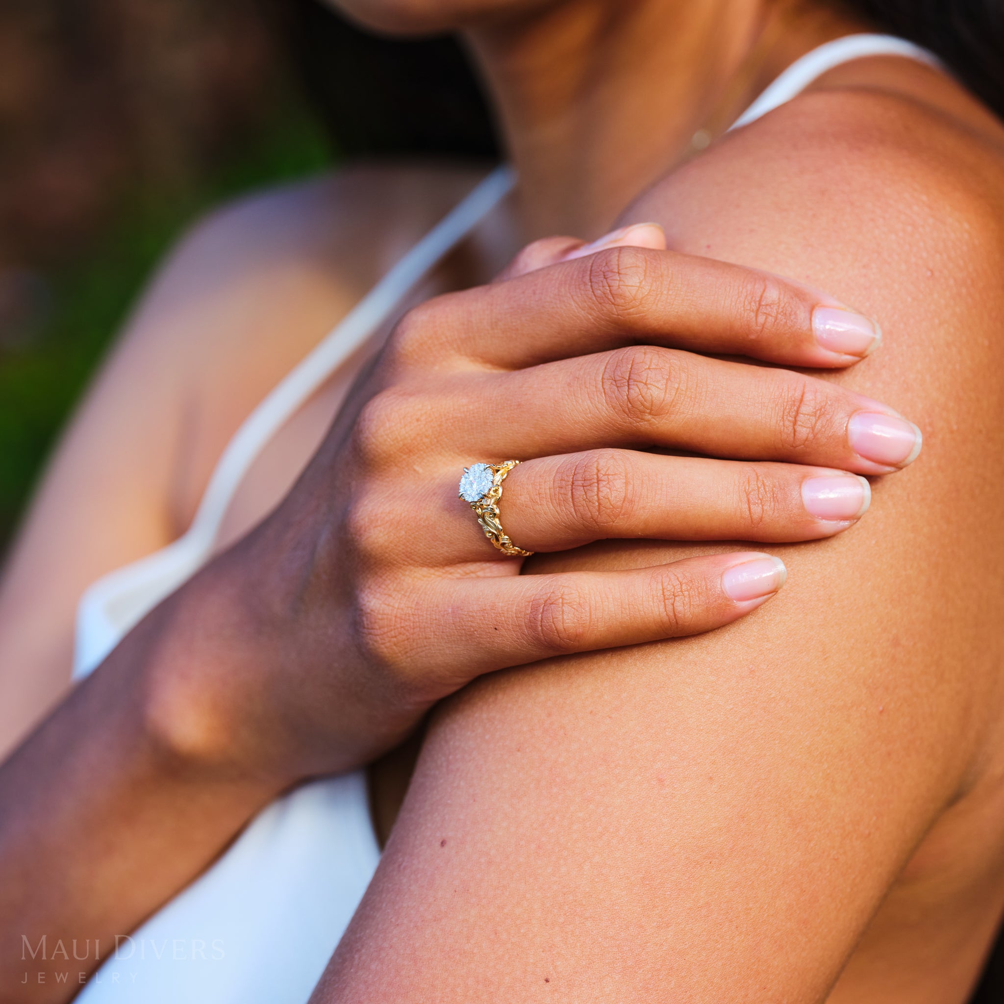 Living Heirloom Engagement Ring in Gold with Diamonds