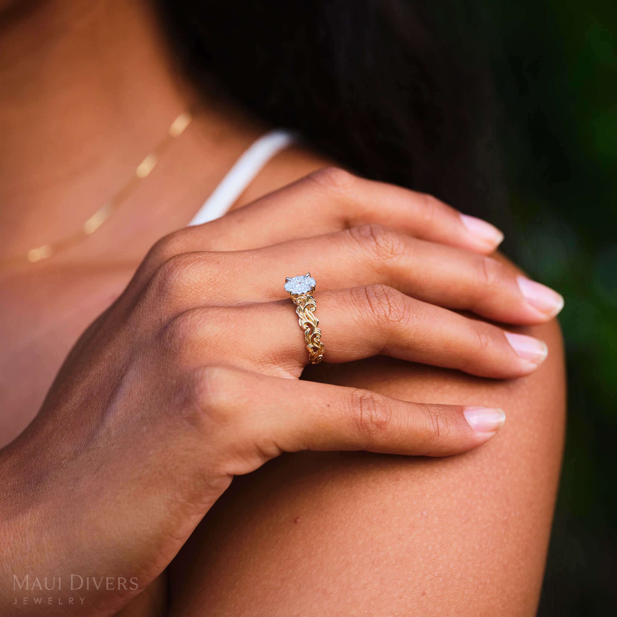 Living Heirloom Engagement Ring in Gold with Diamonds
