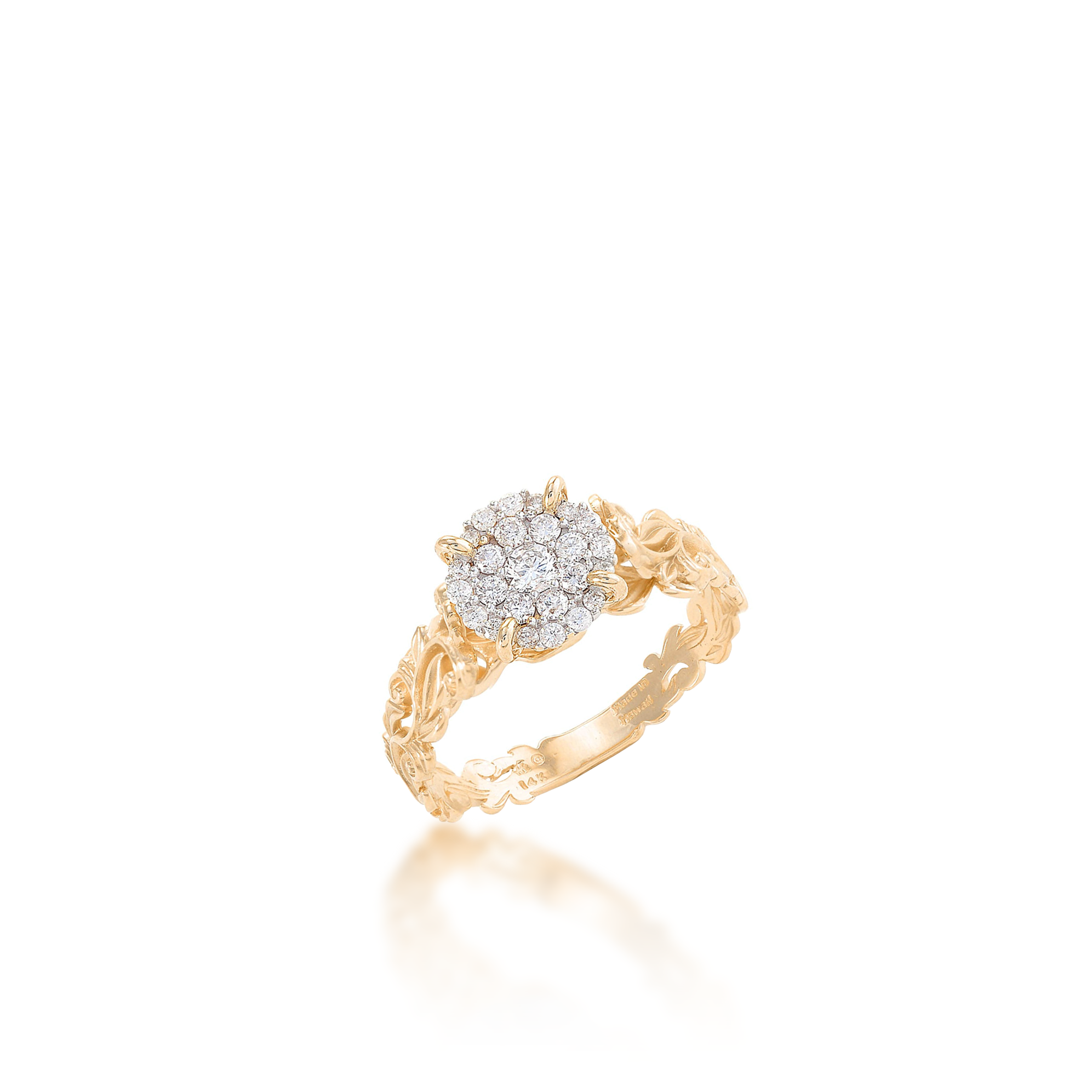 Living Heirloom Engagement Ring in Gold with Diamonds