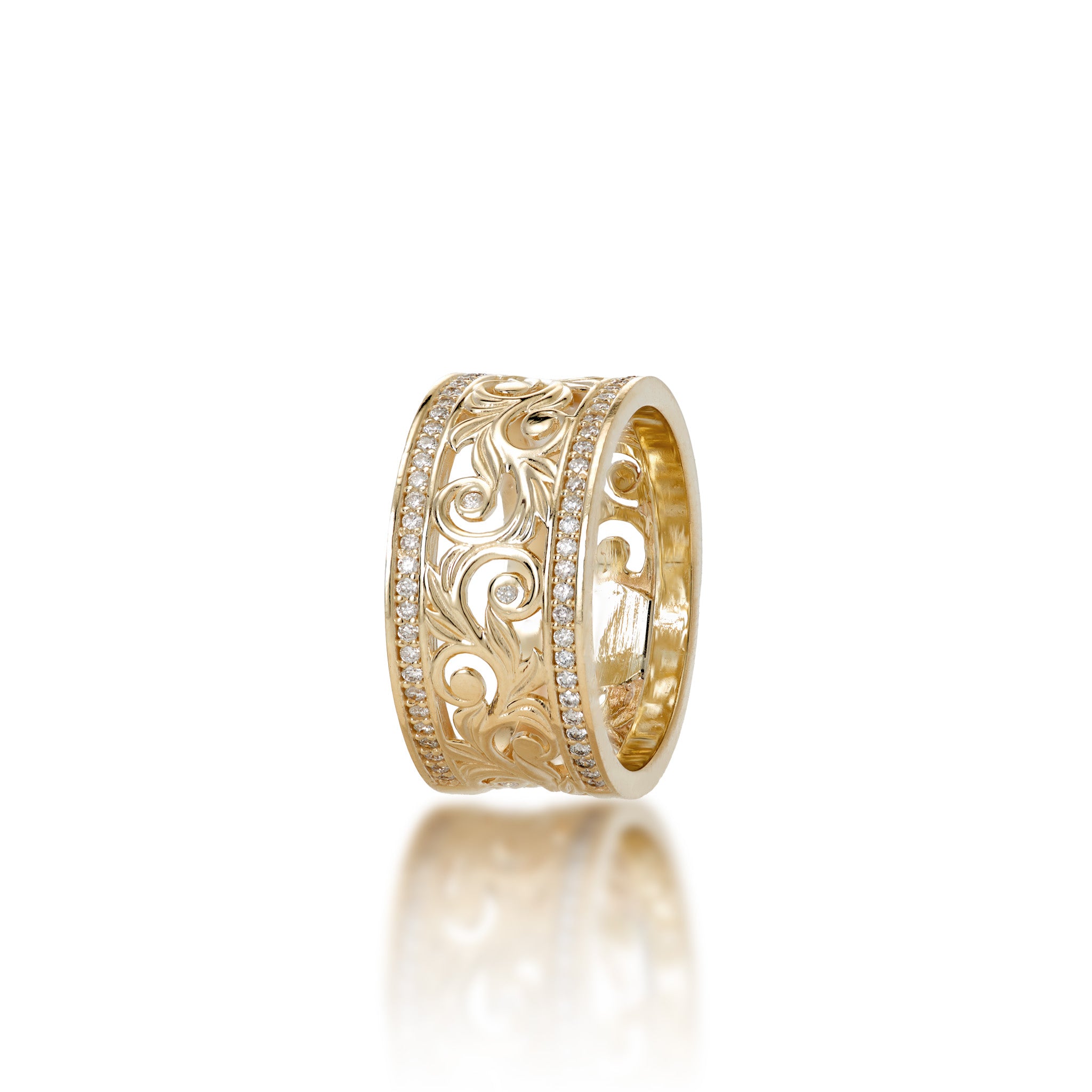 Living Heirloom Ring in Gold with Diamonds - 10mm