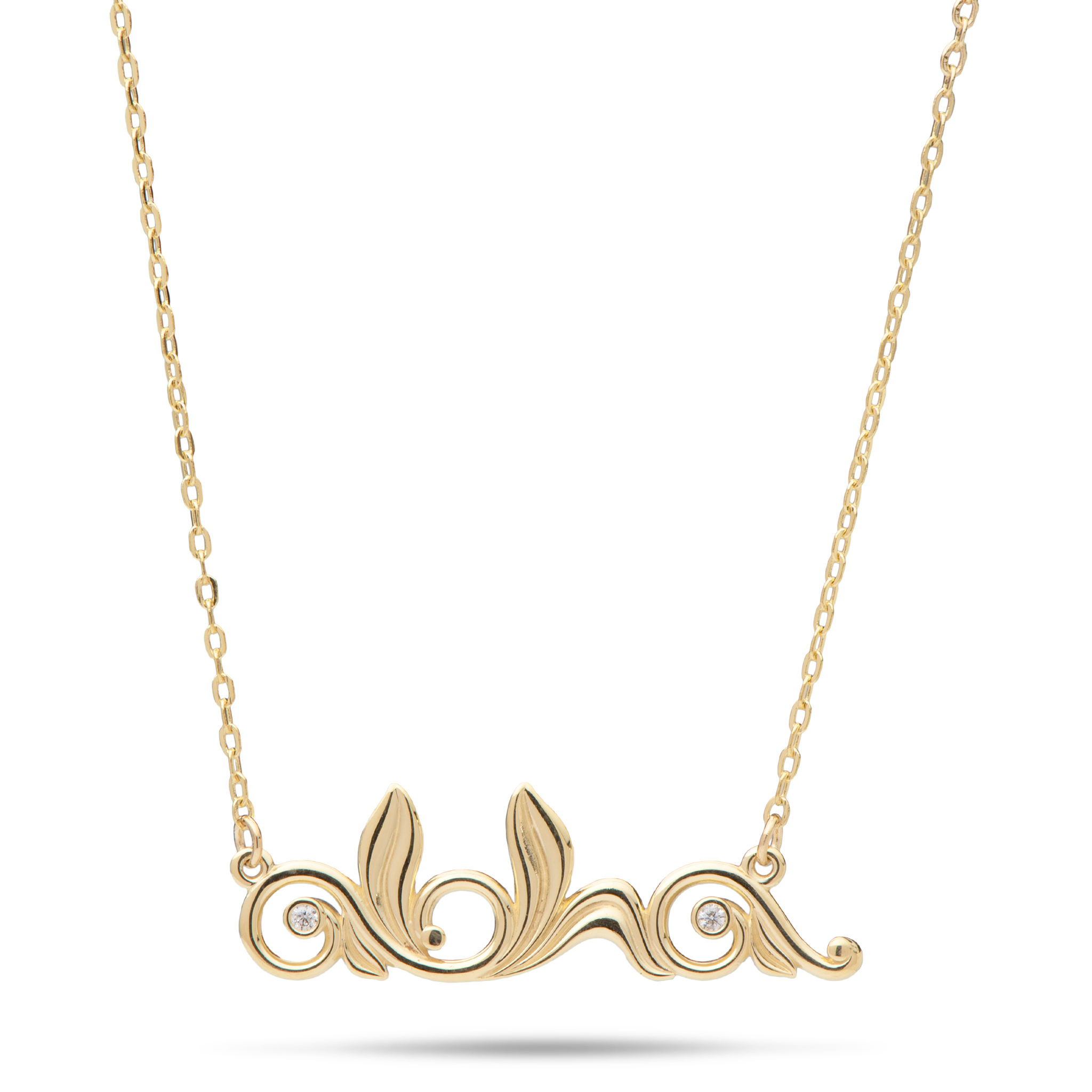 16-18" Adjustable Living Heirloom Aloha Necklace in Gold with Diamonds - 30mm