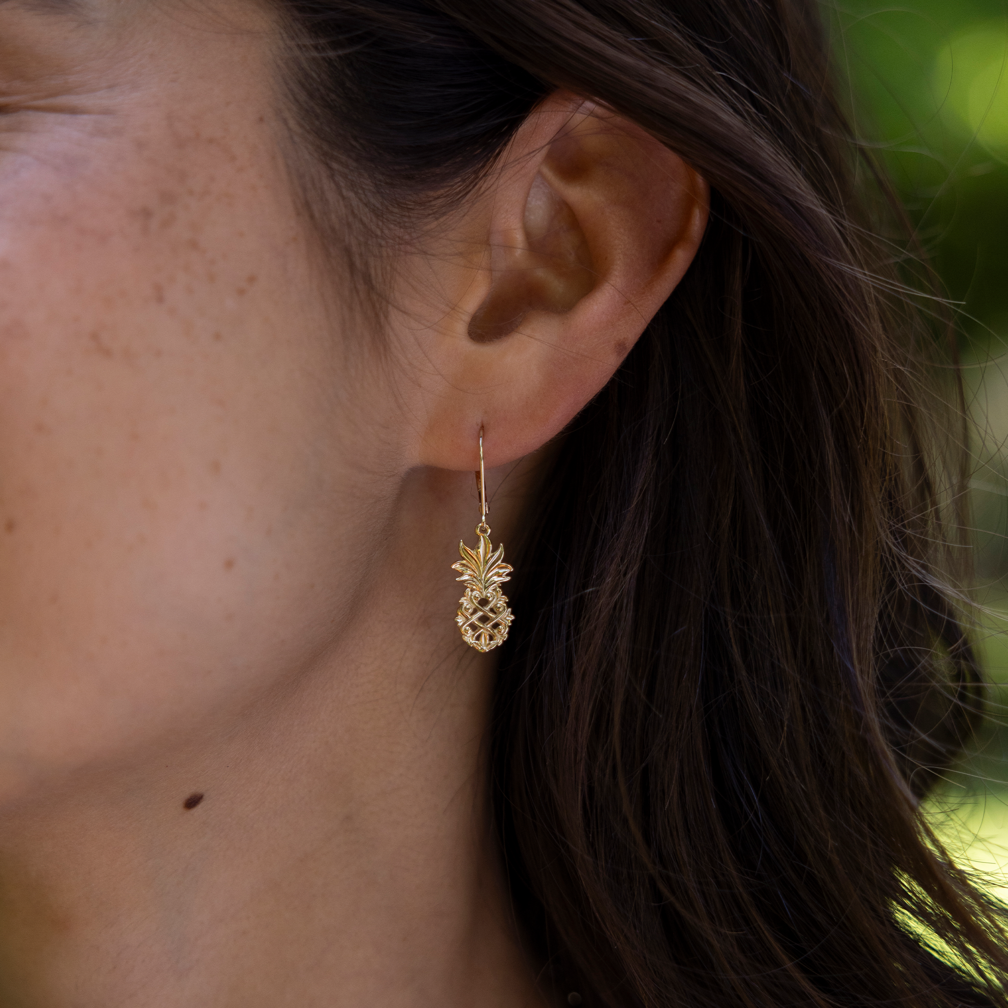 Living Heirloom Pineapple Earrings in Gold - 20mm