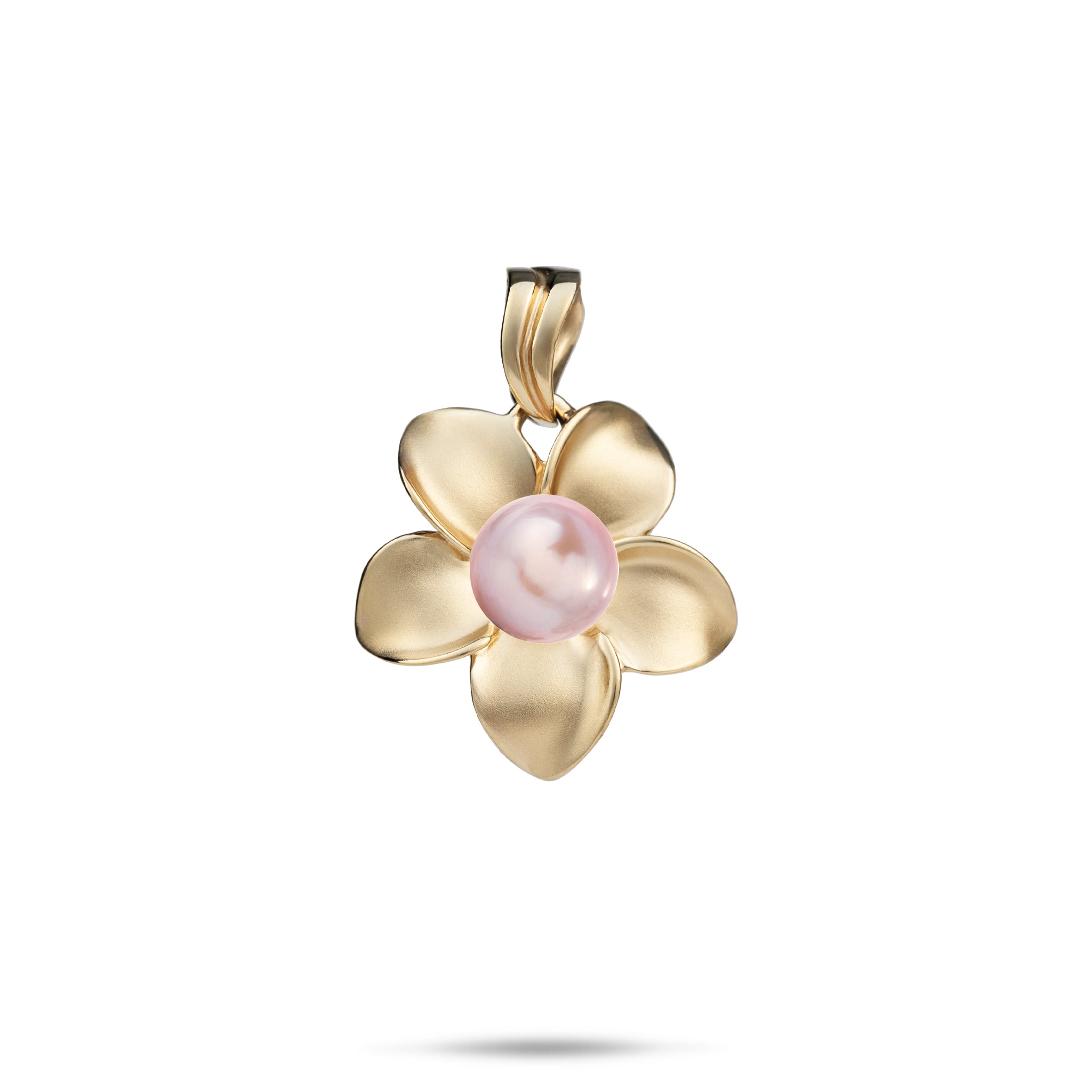 Pick A Pearl Plumeria Pendant in Gold - 18mm