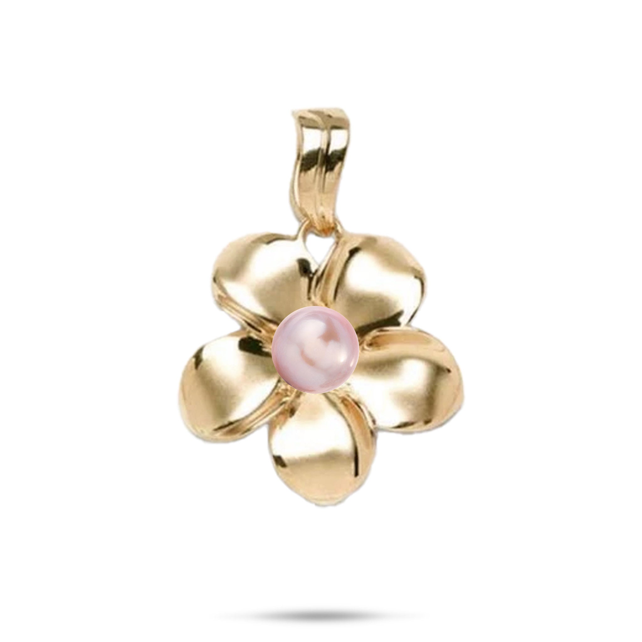 Pick A Pearl Plumeria Pendant in Gold - 23mm