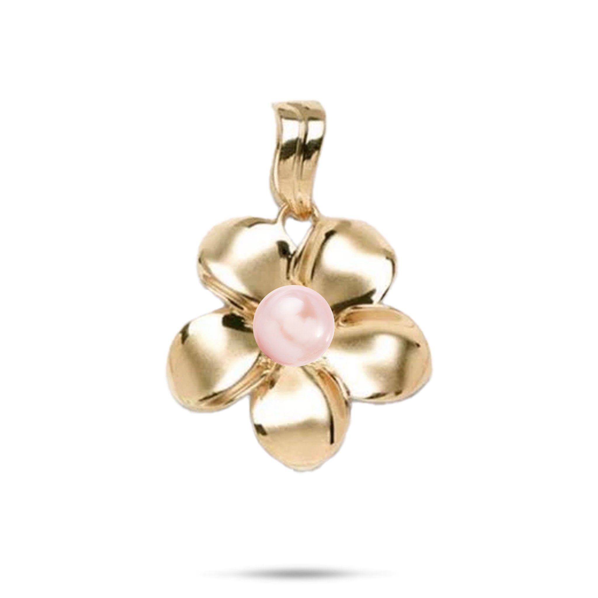 Pick A Pearl Plumeria Pendant in Gold - 23mm