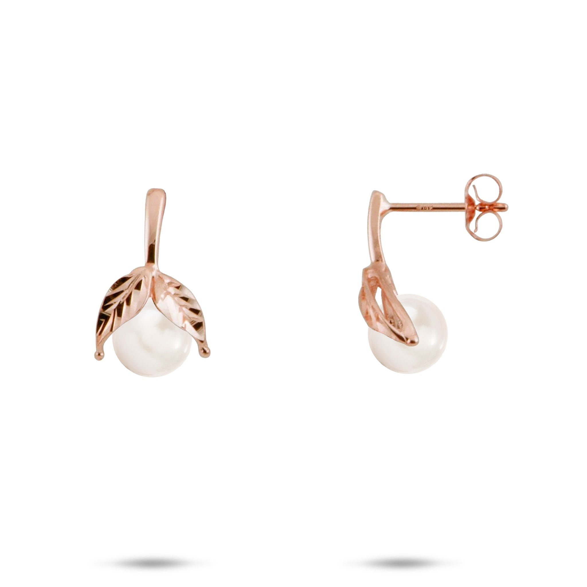Pick A Pearl Maile Earrings in Rose Gold