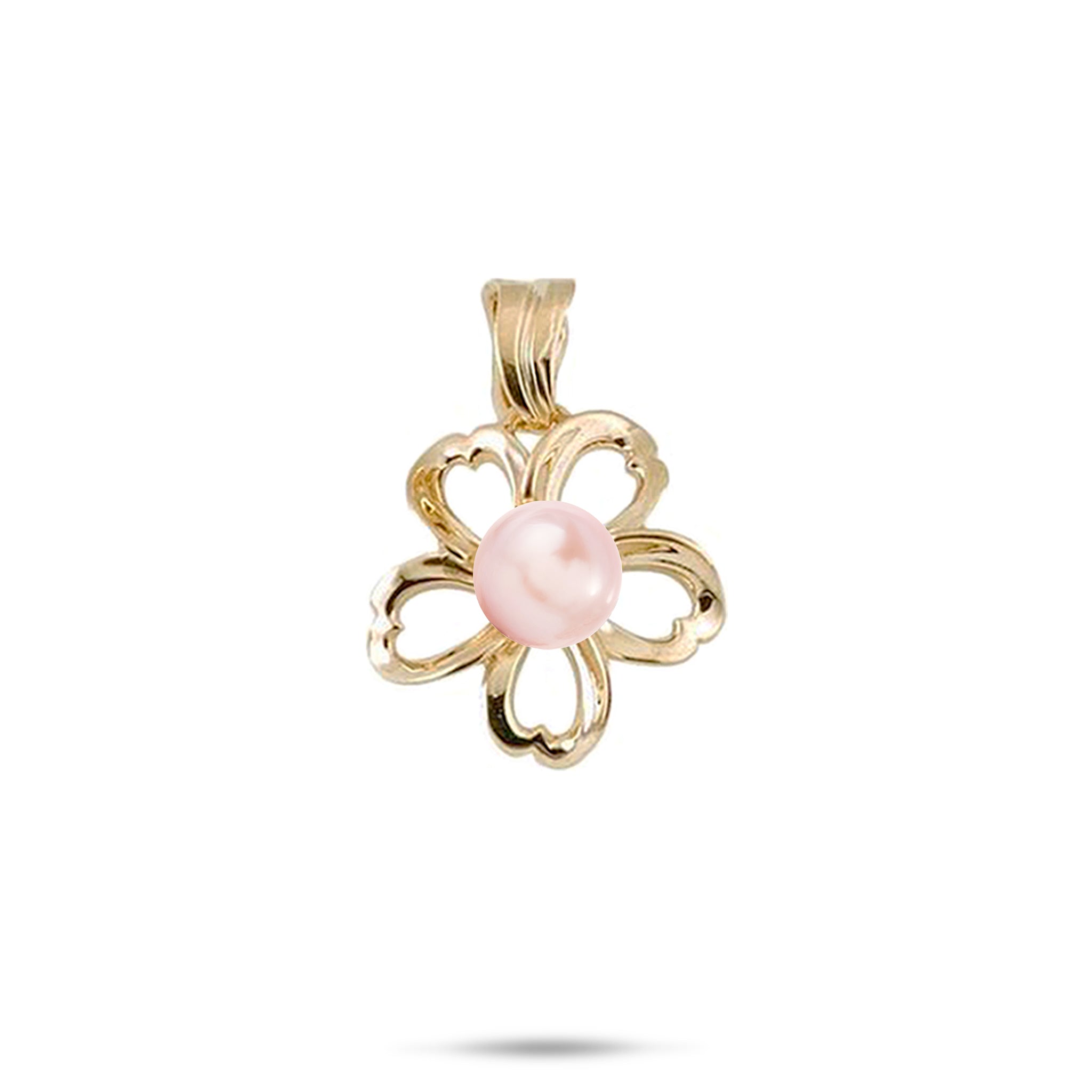 Pick A Pearl Plumeria Pendant in Gold - 17mm