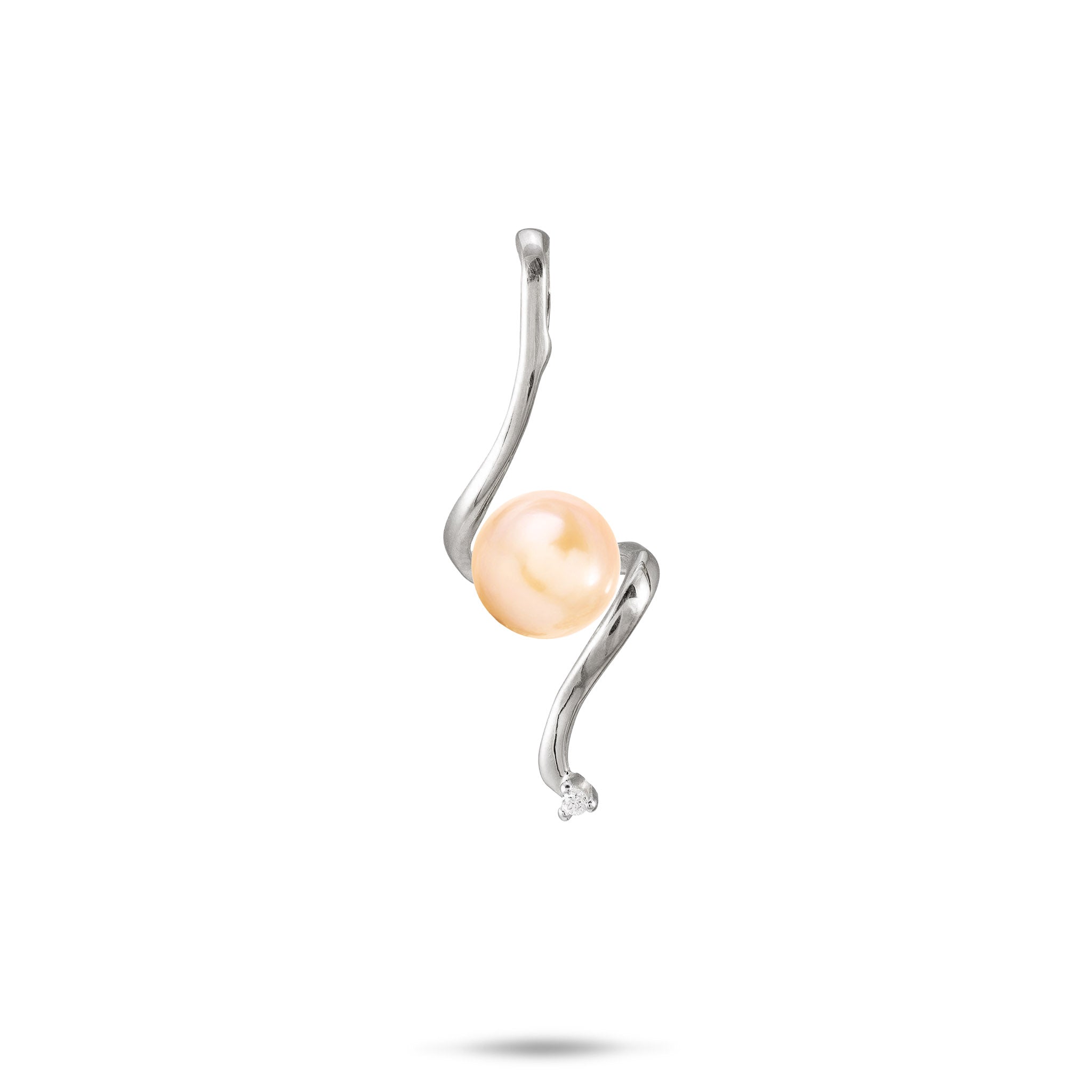 Pick A Pearl Waterfall Pendant in White Gold with Diamond - 29mm