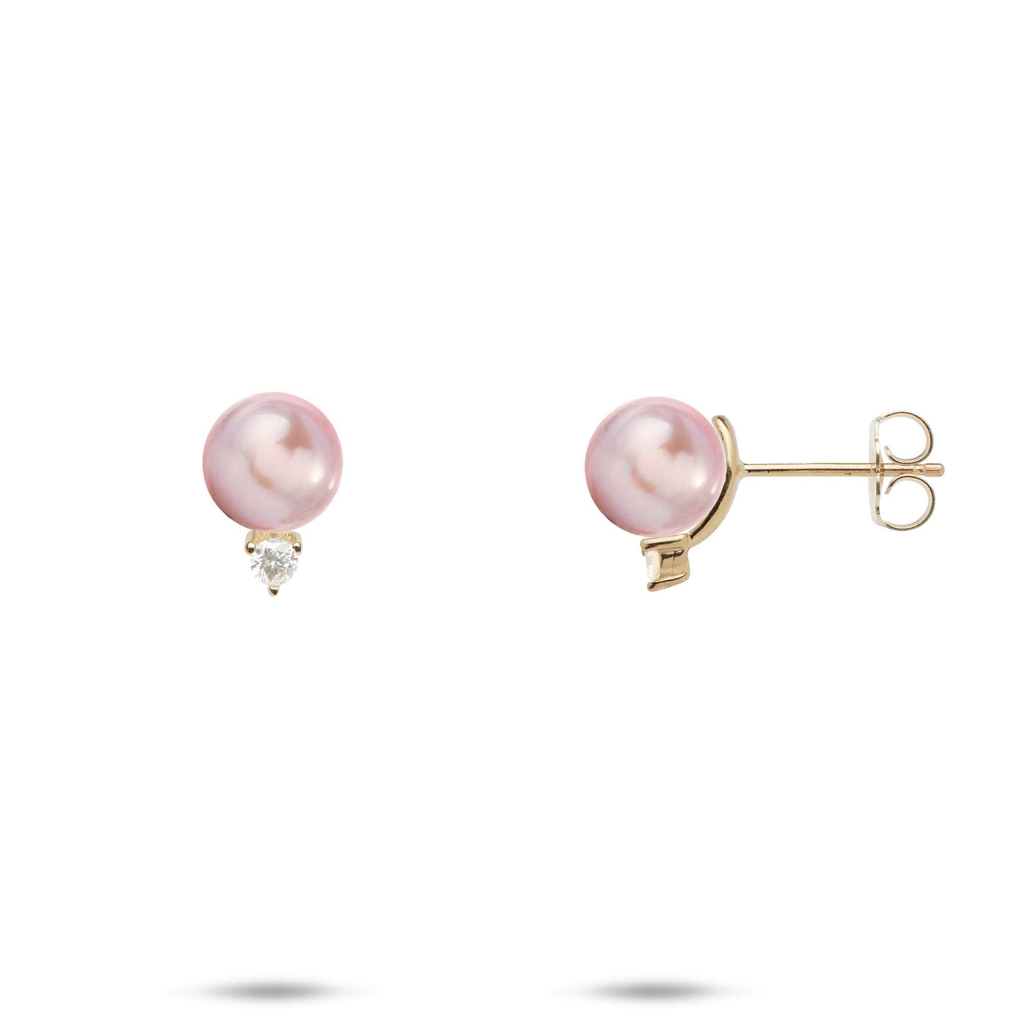 Pick A Pearl Earrings in Gold with Diamonds