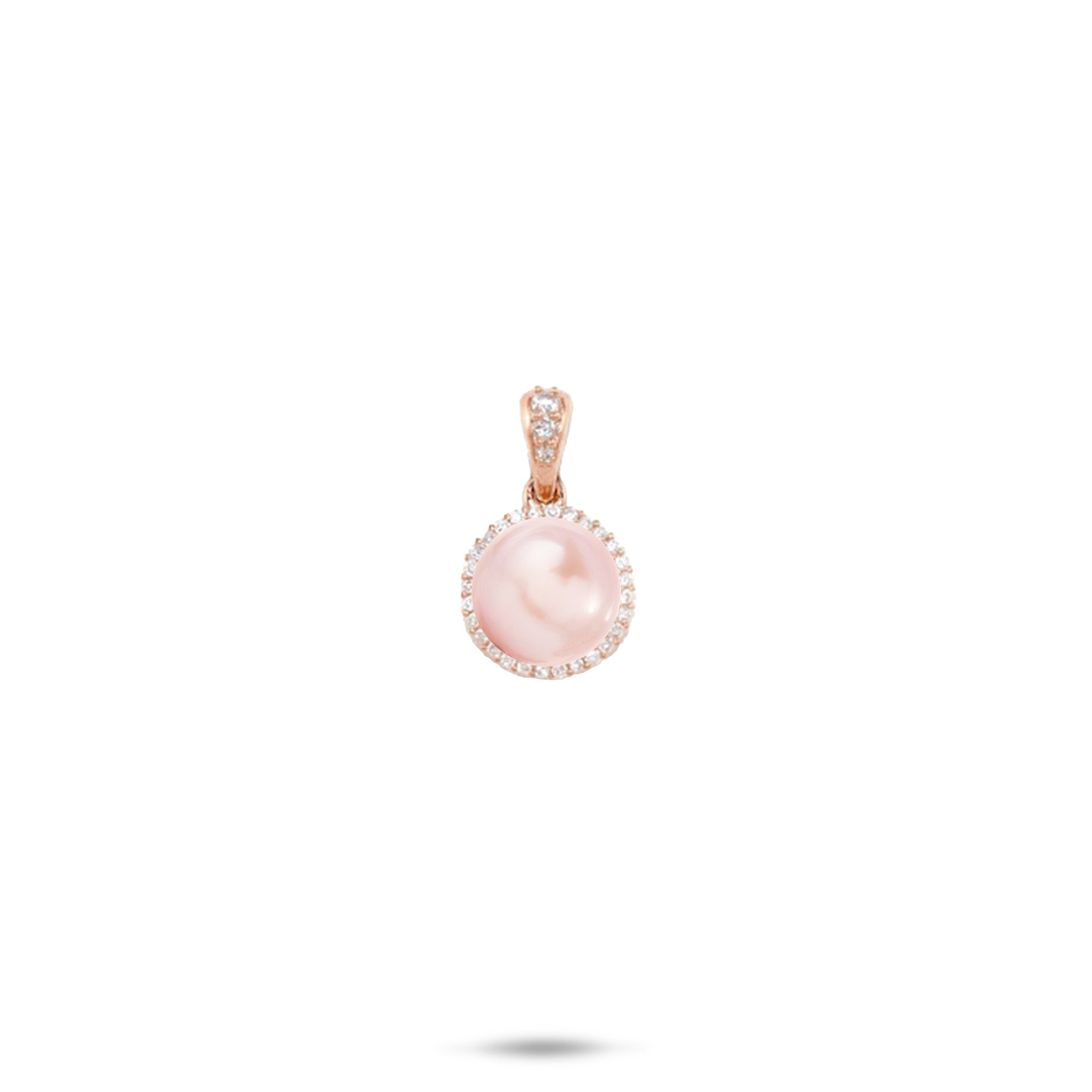 Pick A Pearl Halo Pendant in Rose Gold with Diamonds