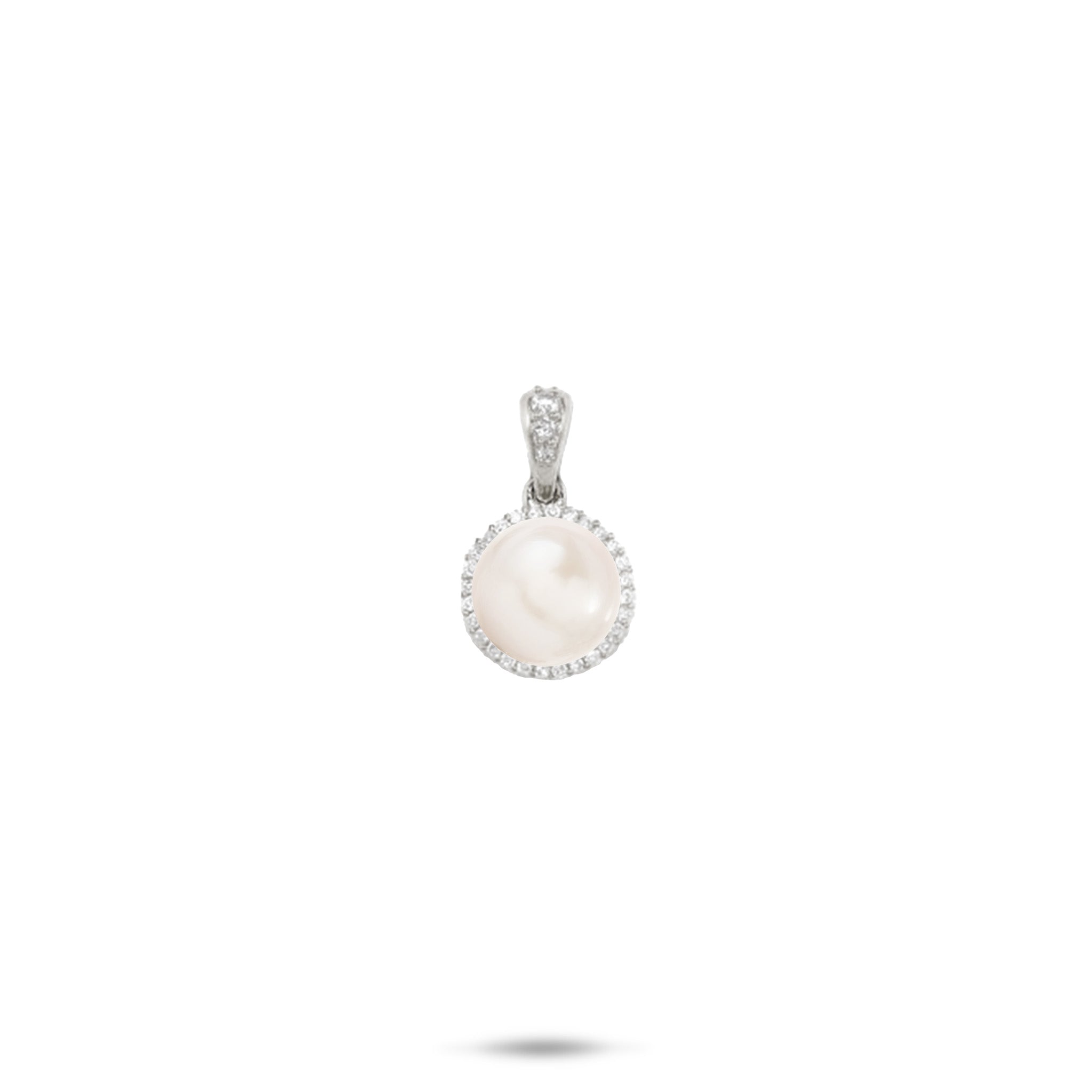 Pick A Pearl Halo Pendant in White Gold with Diamonds