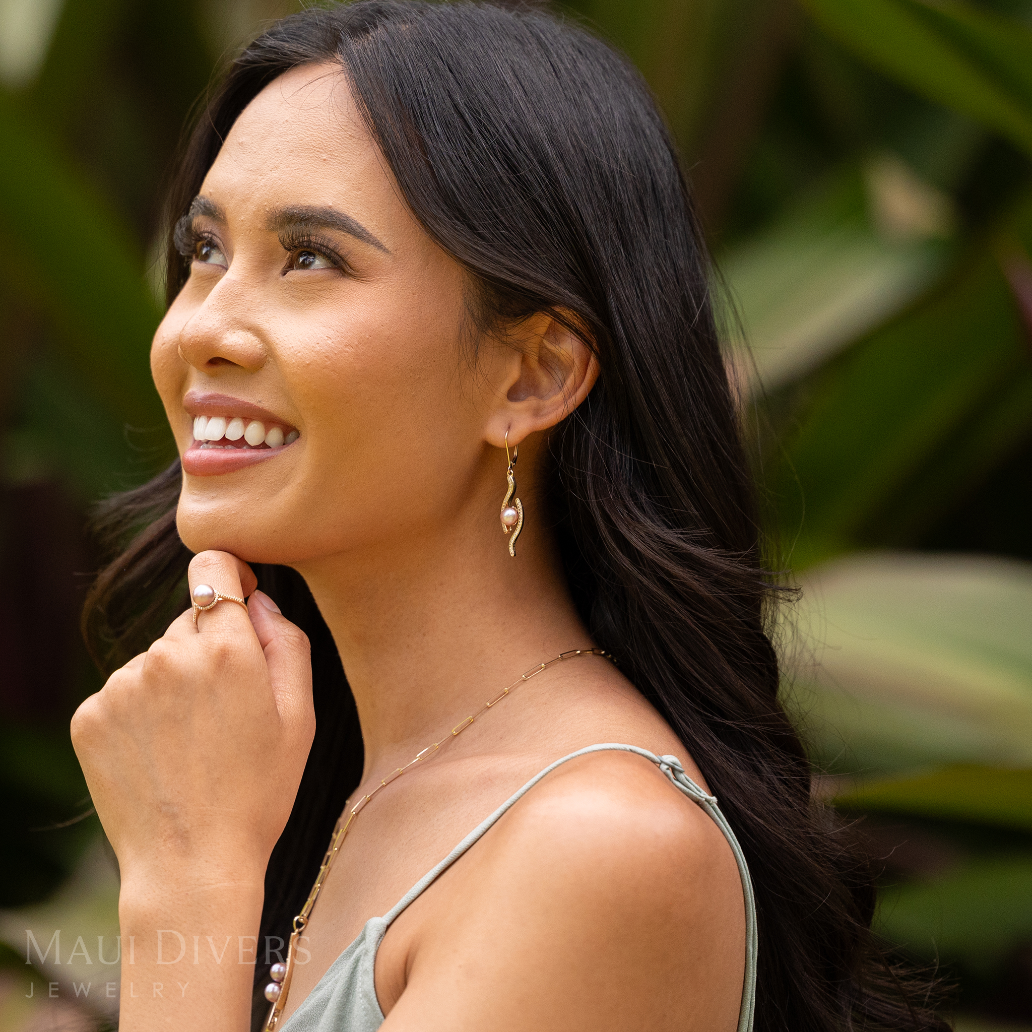 Pick A Pearl Earrings with Diamonds in Gold - 30mm