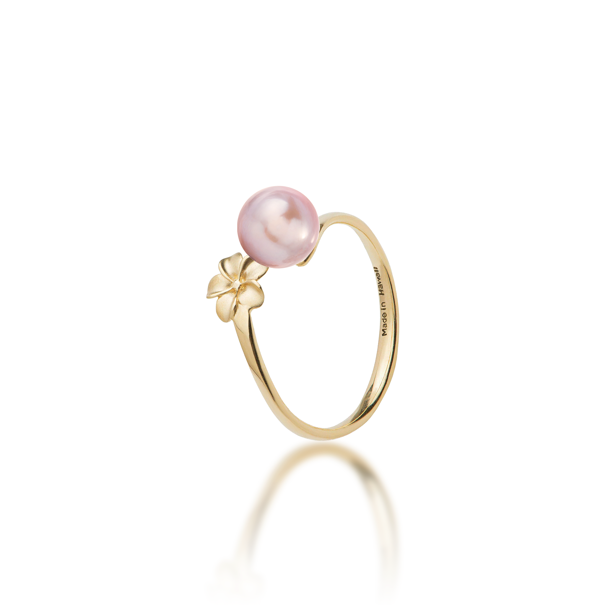 Pick A Pearl Plumeria Ring in Gold