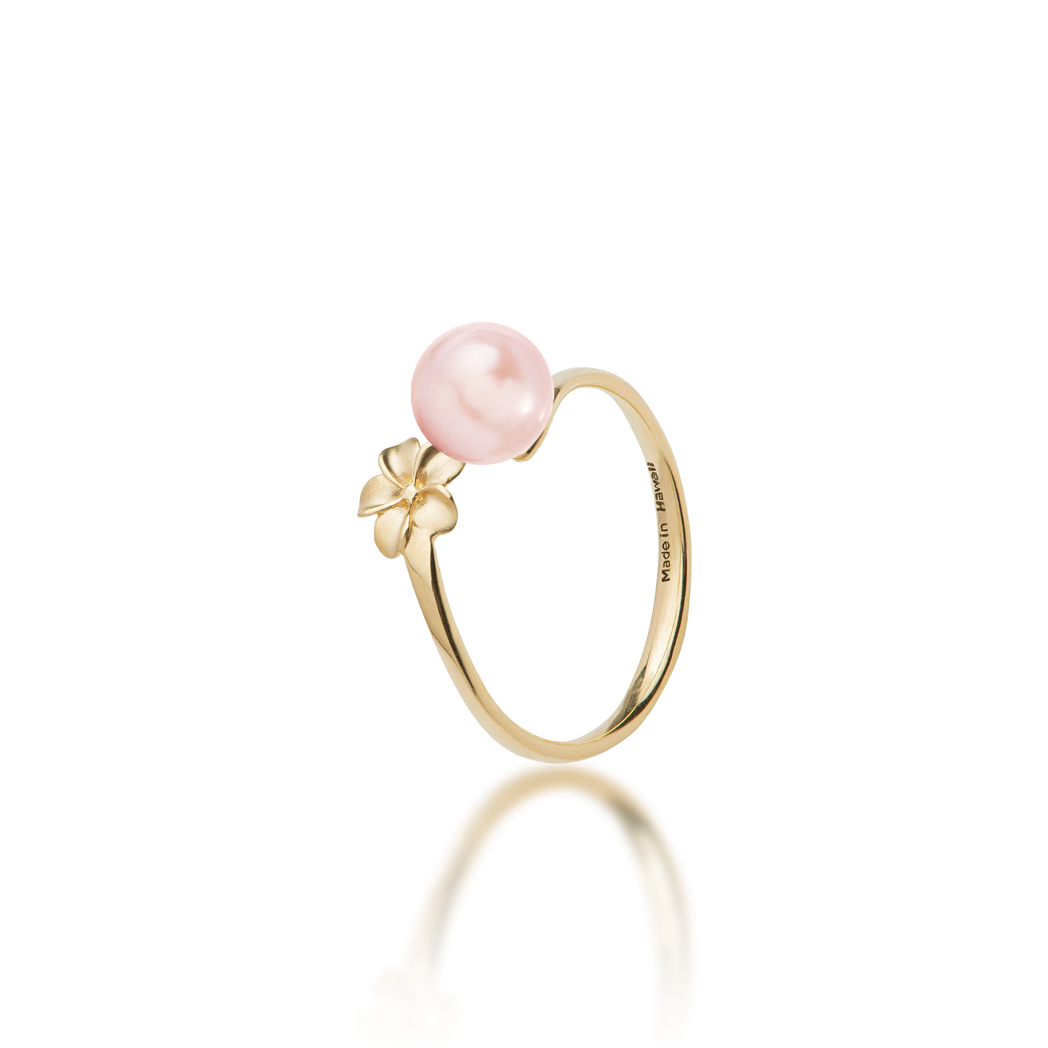 Pick A Pearl Plumeria Ring in Gold