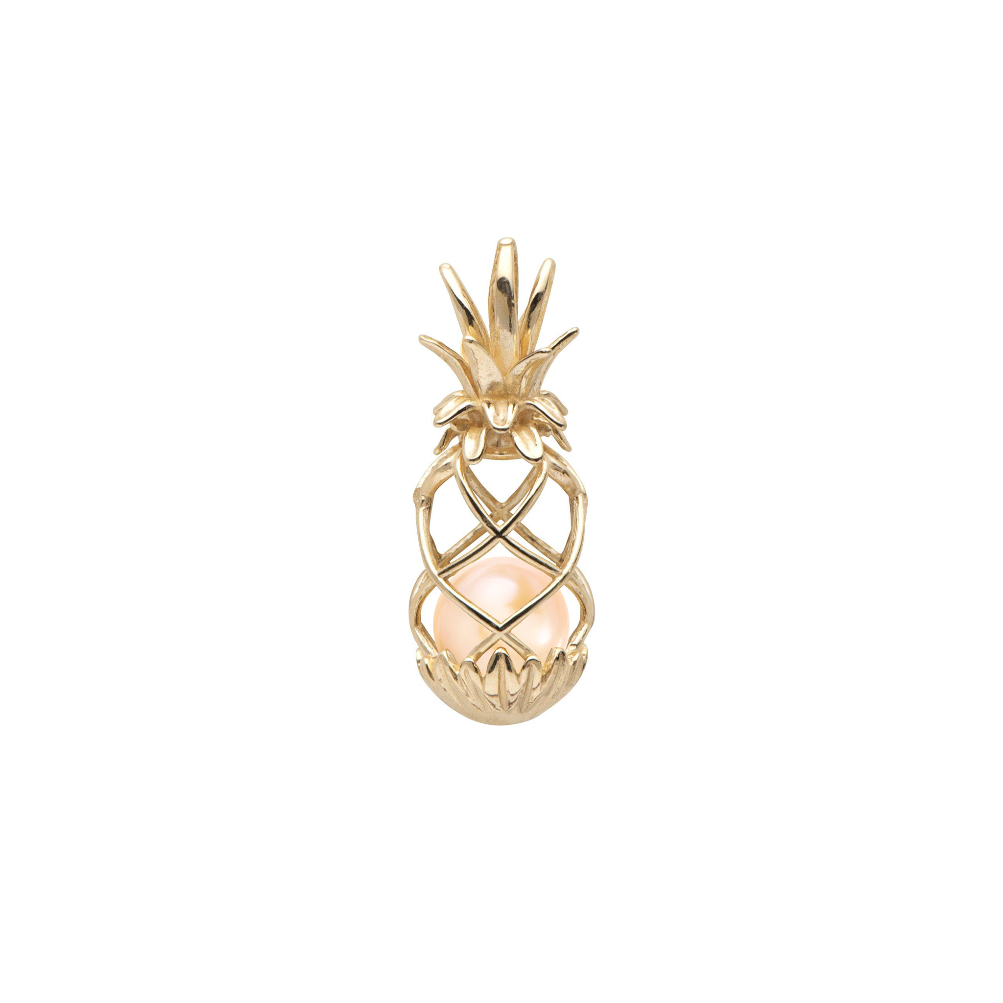 Pick A Pearl Pineapple Cage Pendant in Gold - 25mm