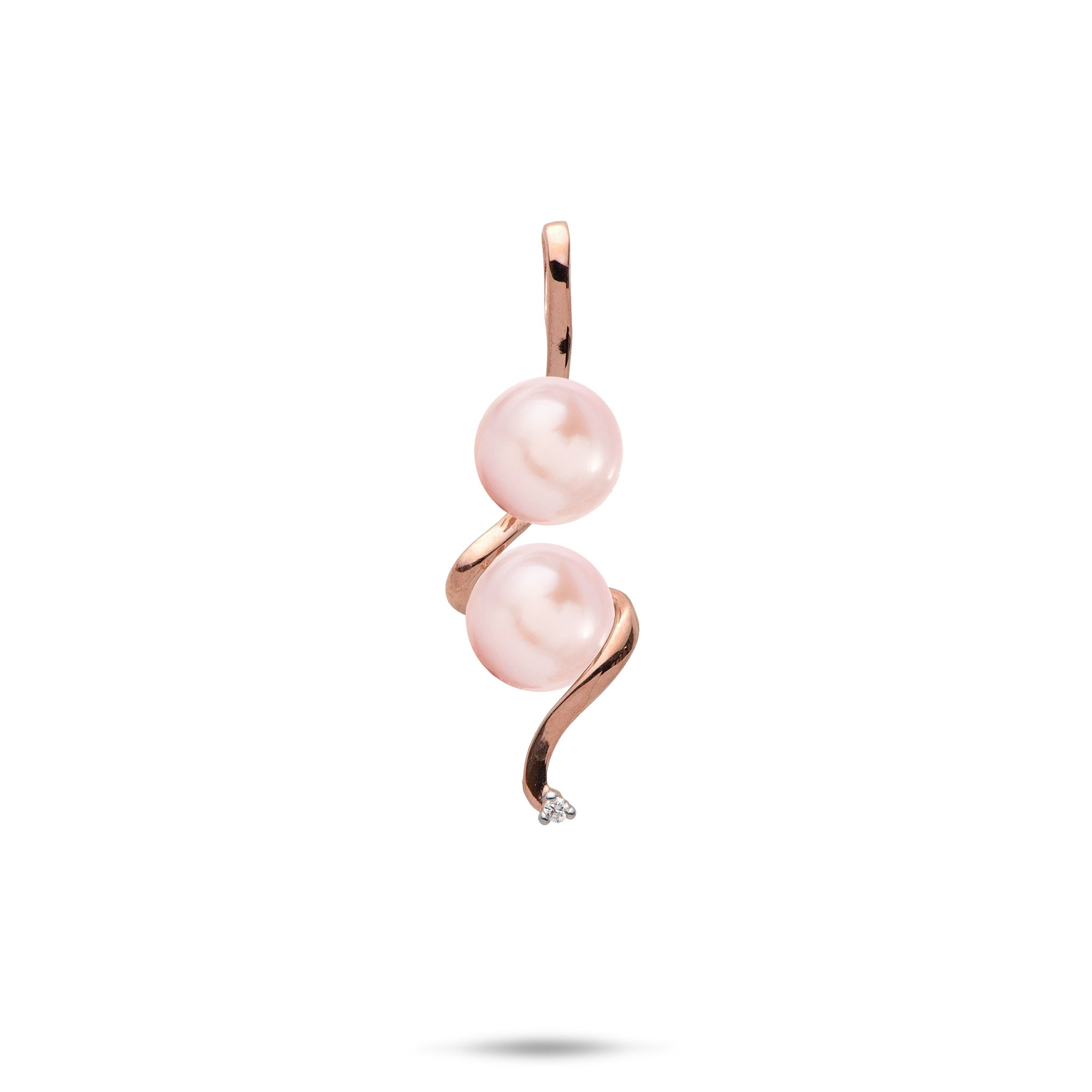 Pick A Pearl Waterfall Pendant in Rose Gold with Diamond - 32mm