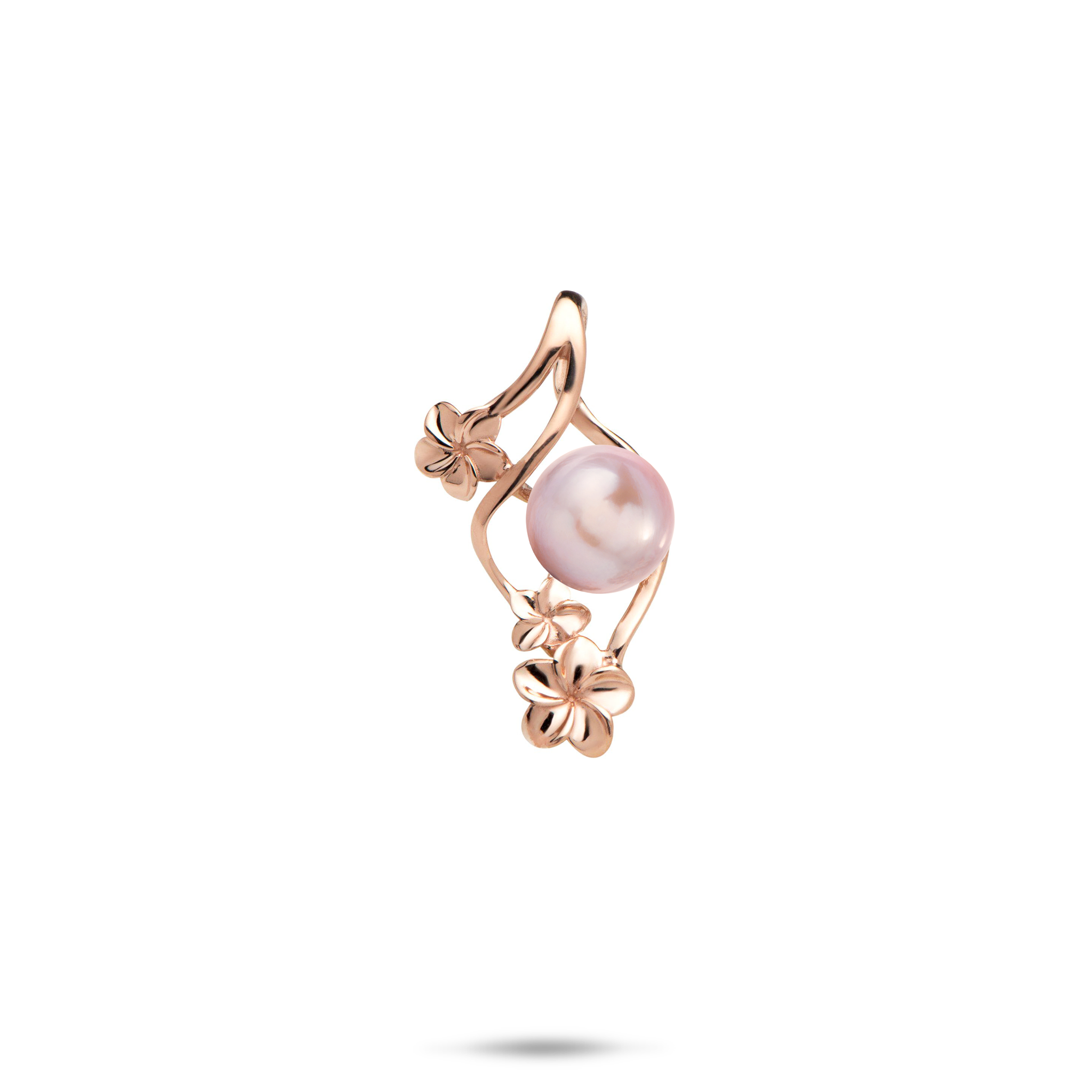 Pick A Pearl Plumeria Pendant in Rose Gold - 22mm
