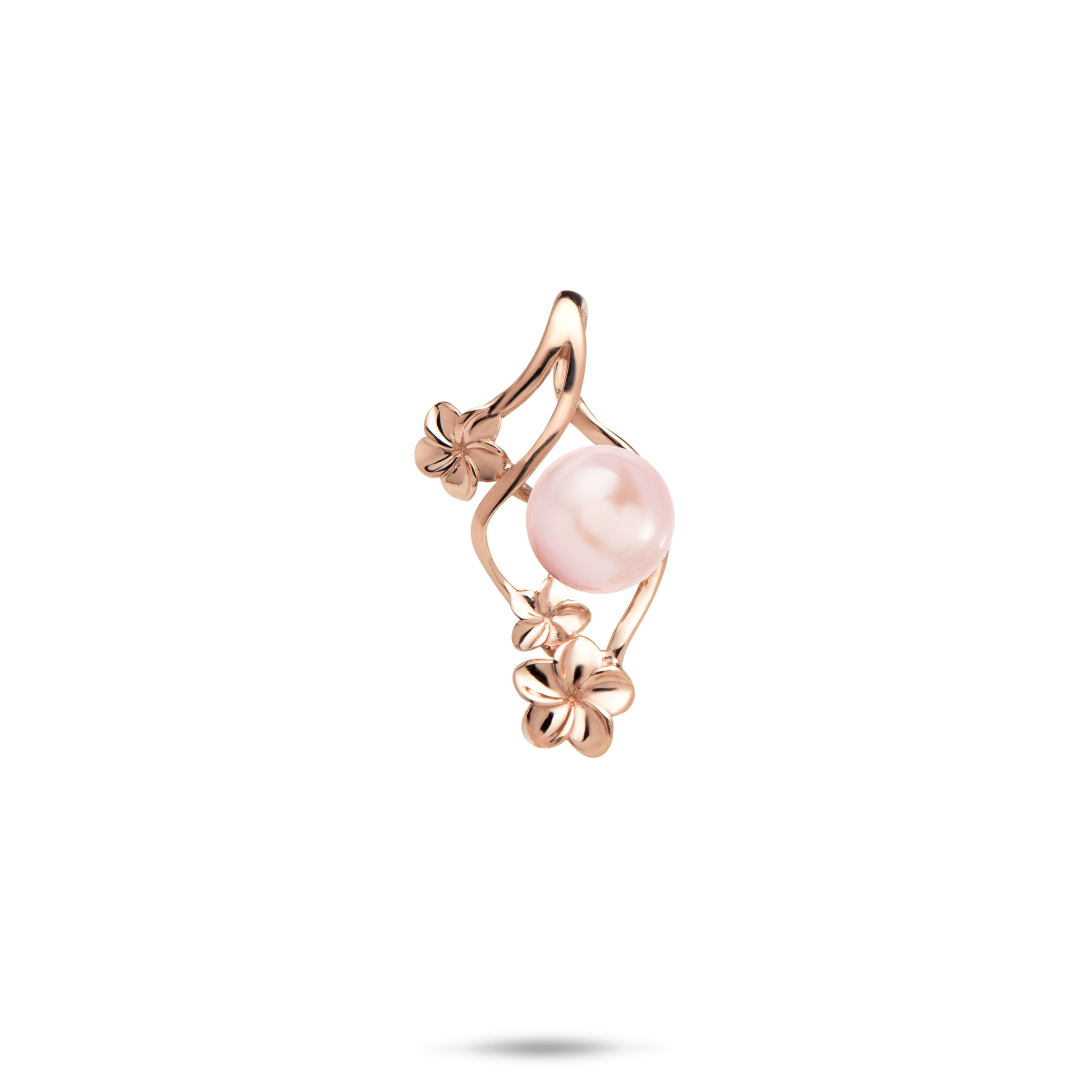 Pick A Pearl Plumeria Pendant in Rose Gold - 22mm
