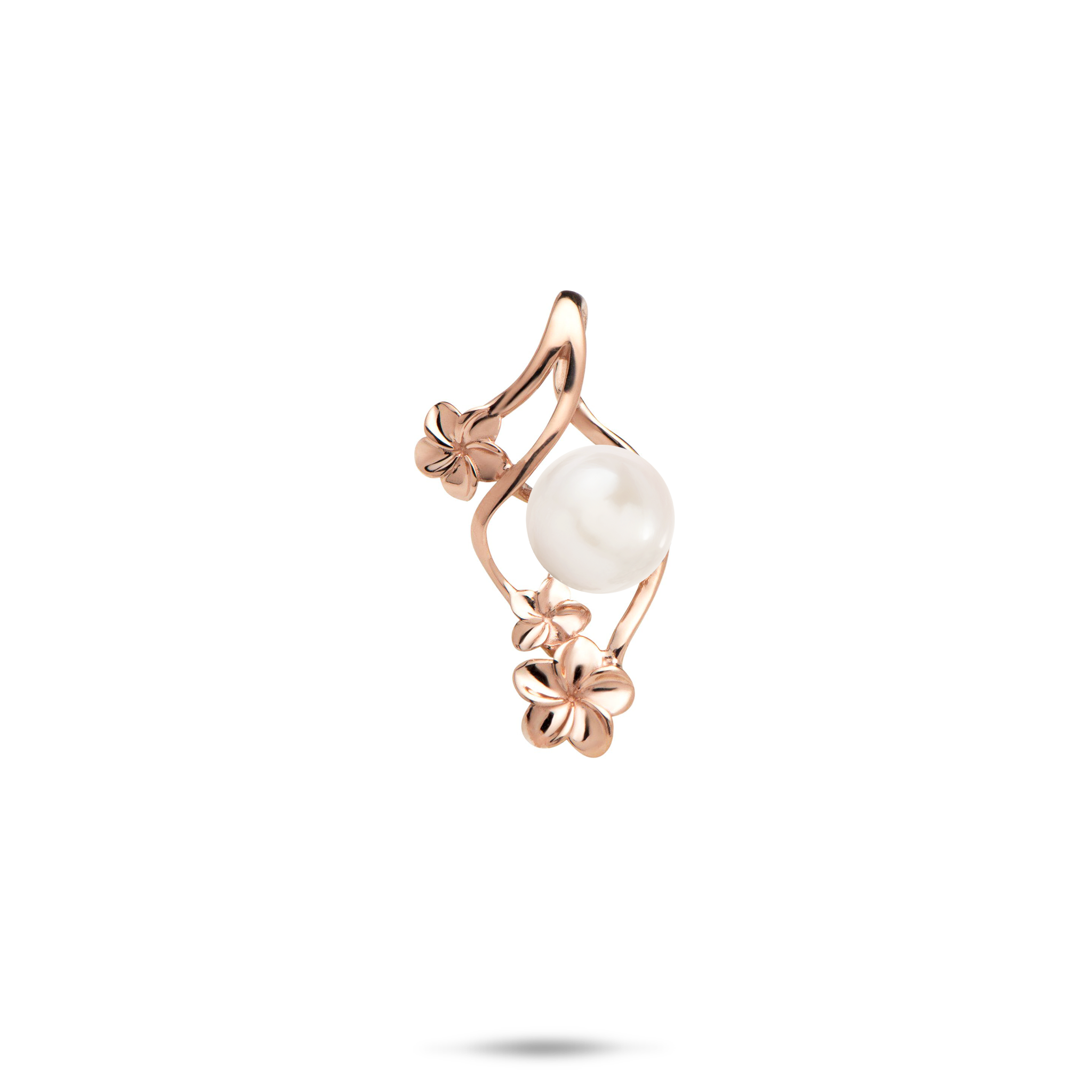 Pick A Pearl Plumeria Pendant in Rose Gold - 22mm