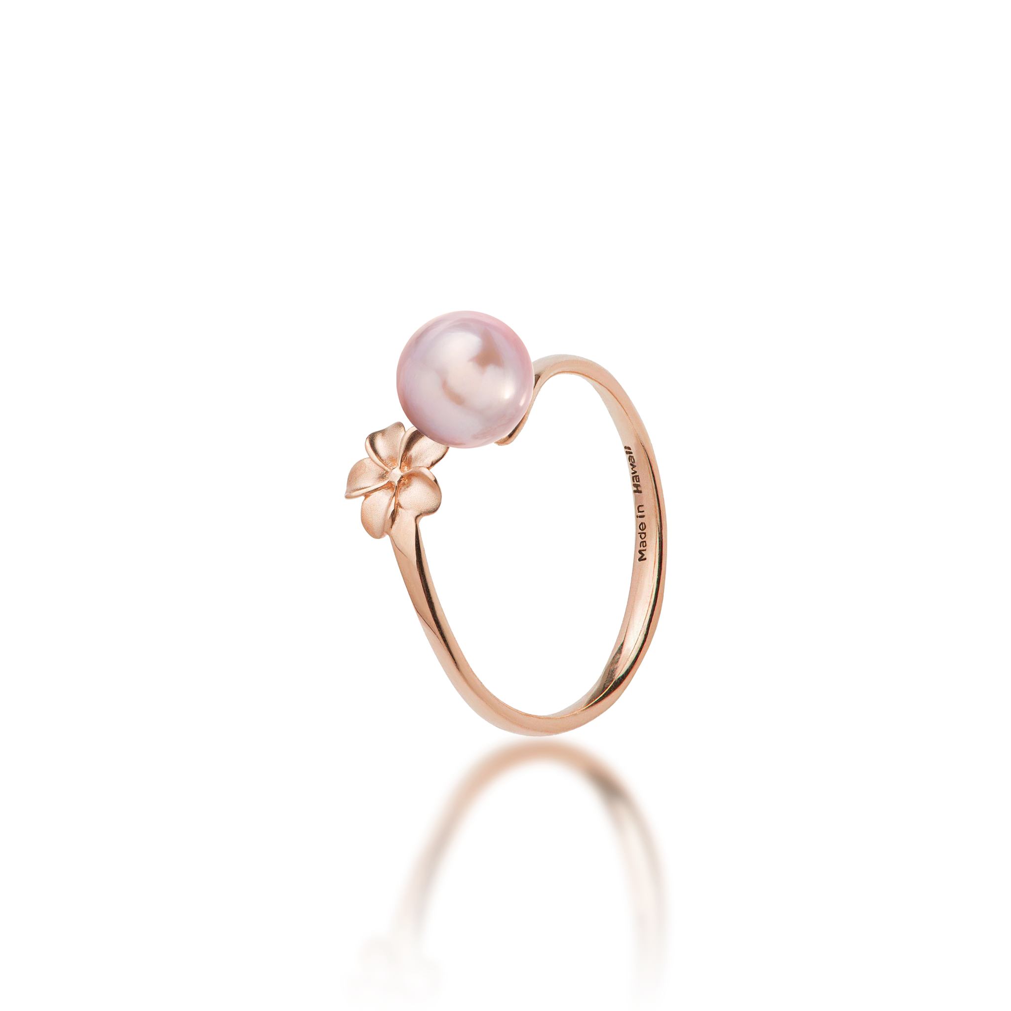 Pick A Pearl Plumeria Ring in Rose Gold