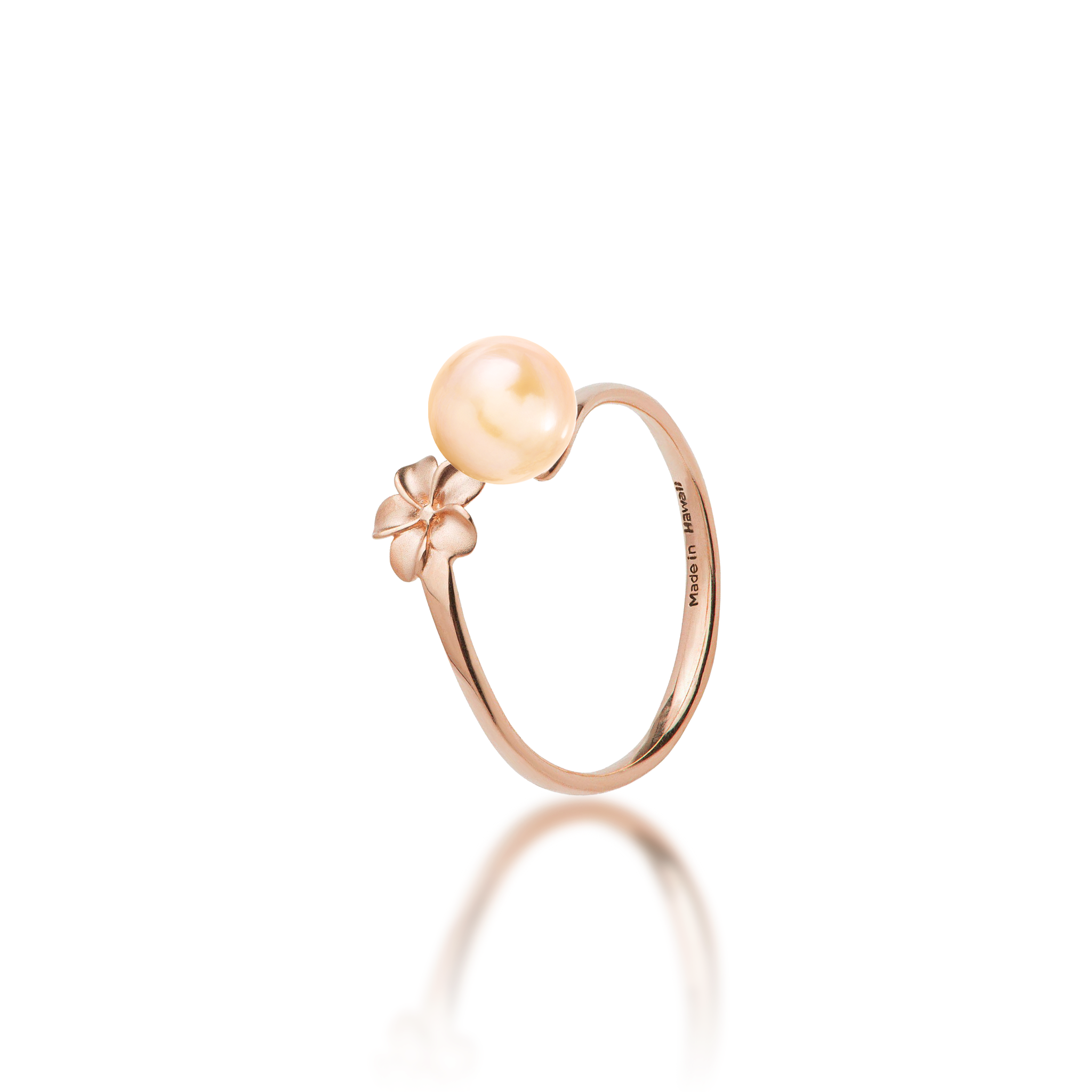 Pick A Pearl Plumeria Ring in Rose Gold