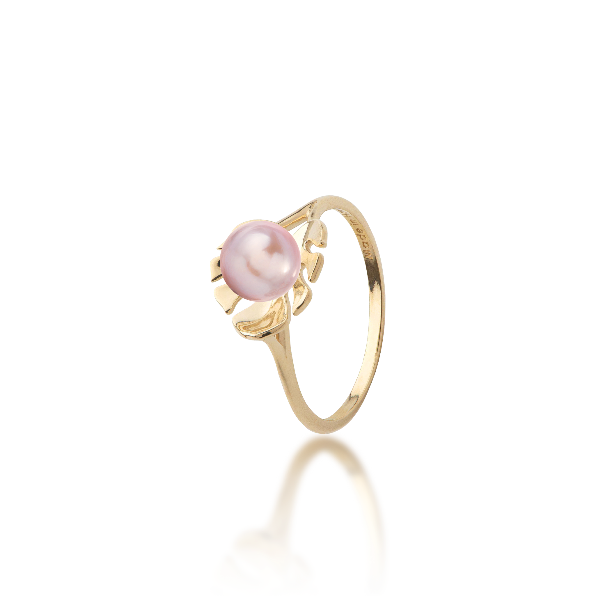 Pick A Pearl Monstera Ring in Gold