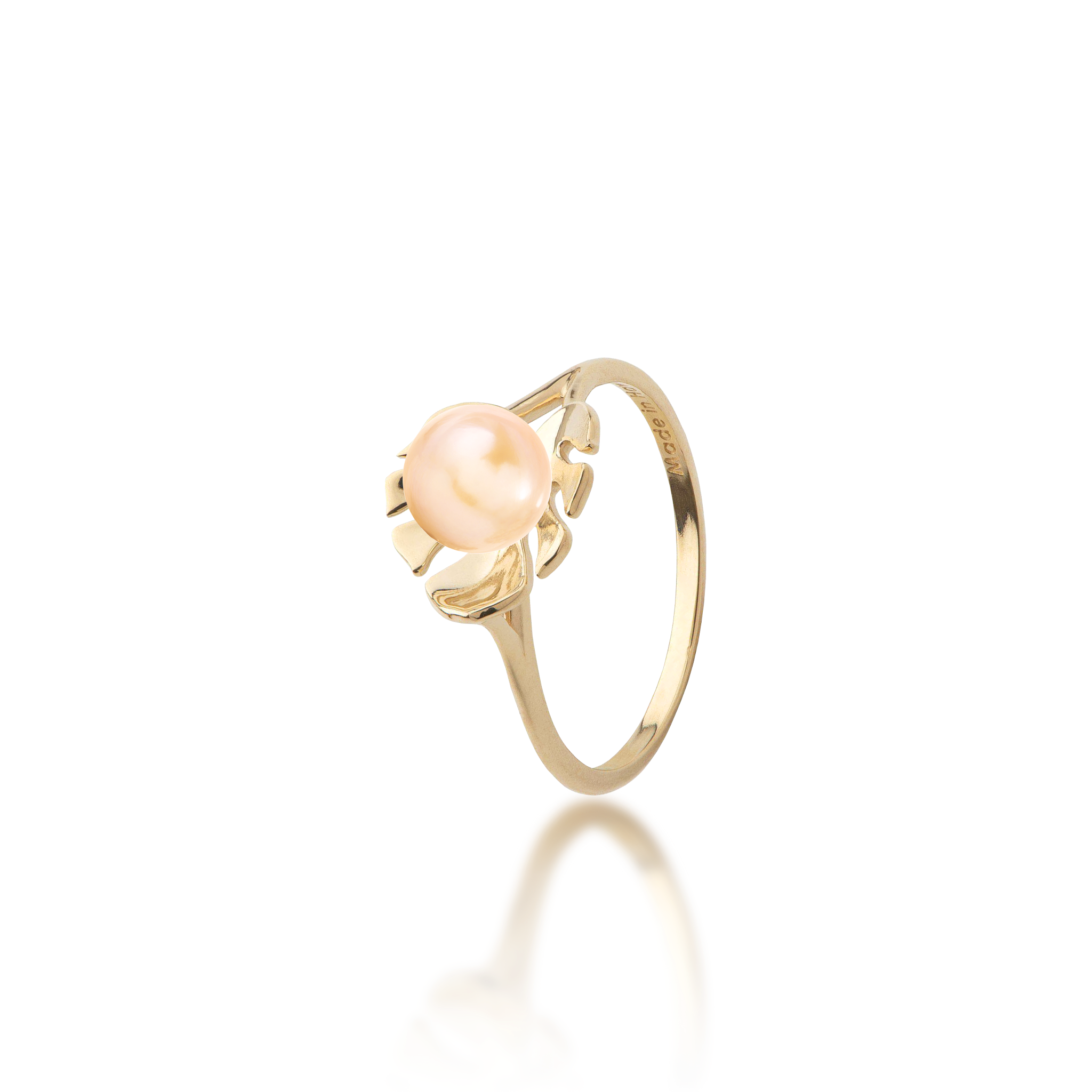 Pick A Pearl Monstera Ring in Gold