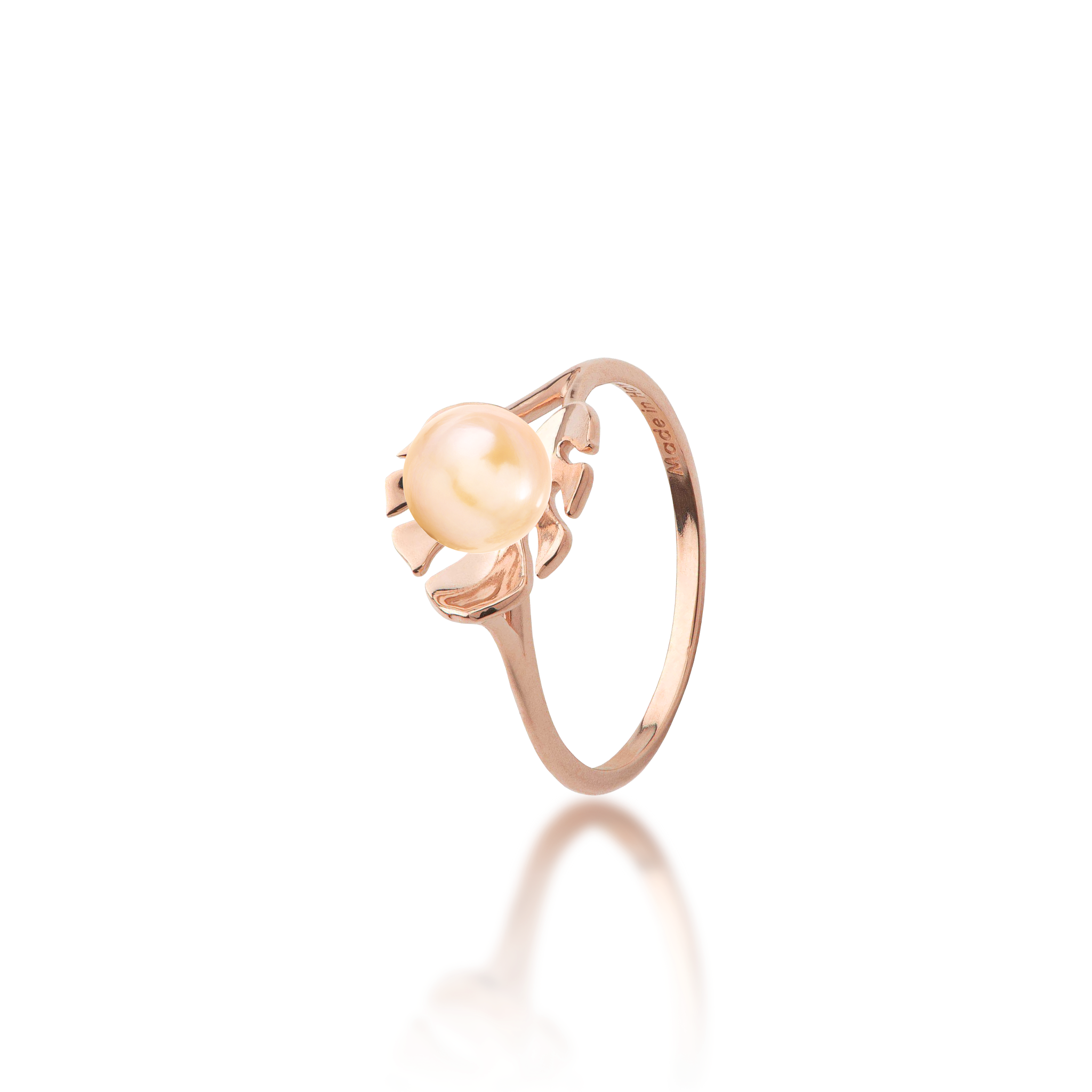 Pick A Pearl Monstera Ring in Rose Gold