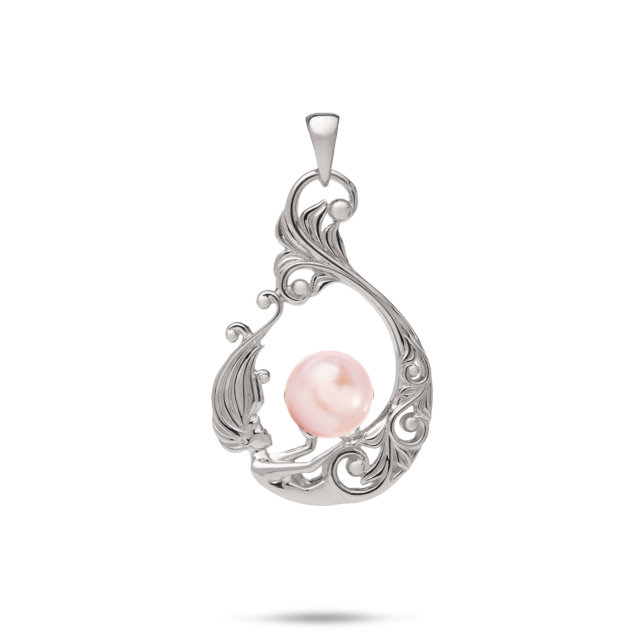 Pick A Pearl Living Heirloom Mermaid Pendant in White Gold - 27mm