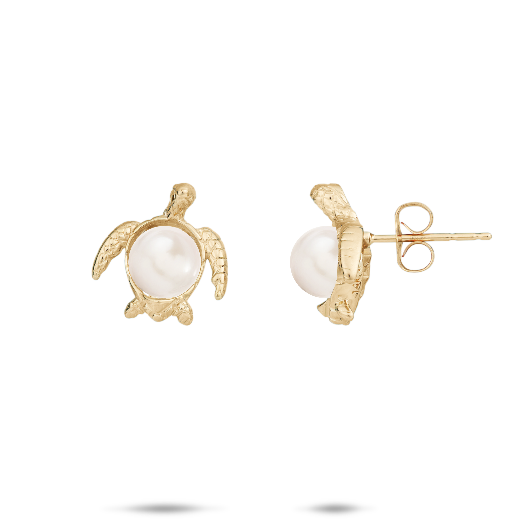 Pick A Pearl Honu Earrings in Gold - 14mm