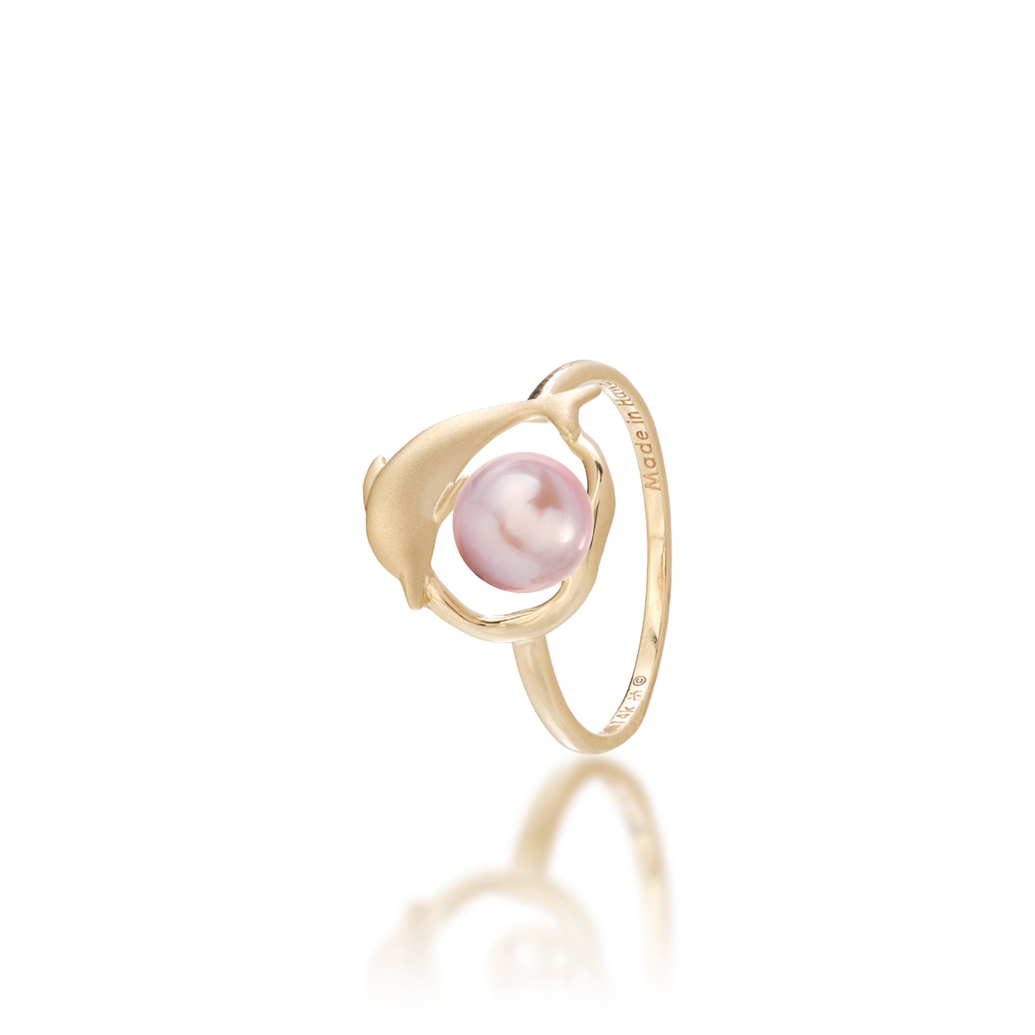 Pick A Pearl Bubble Dolphin Ring in Gold - 13mm