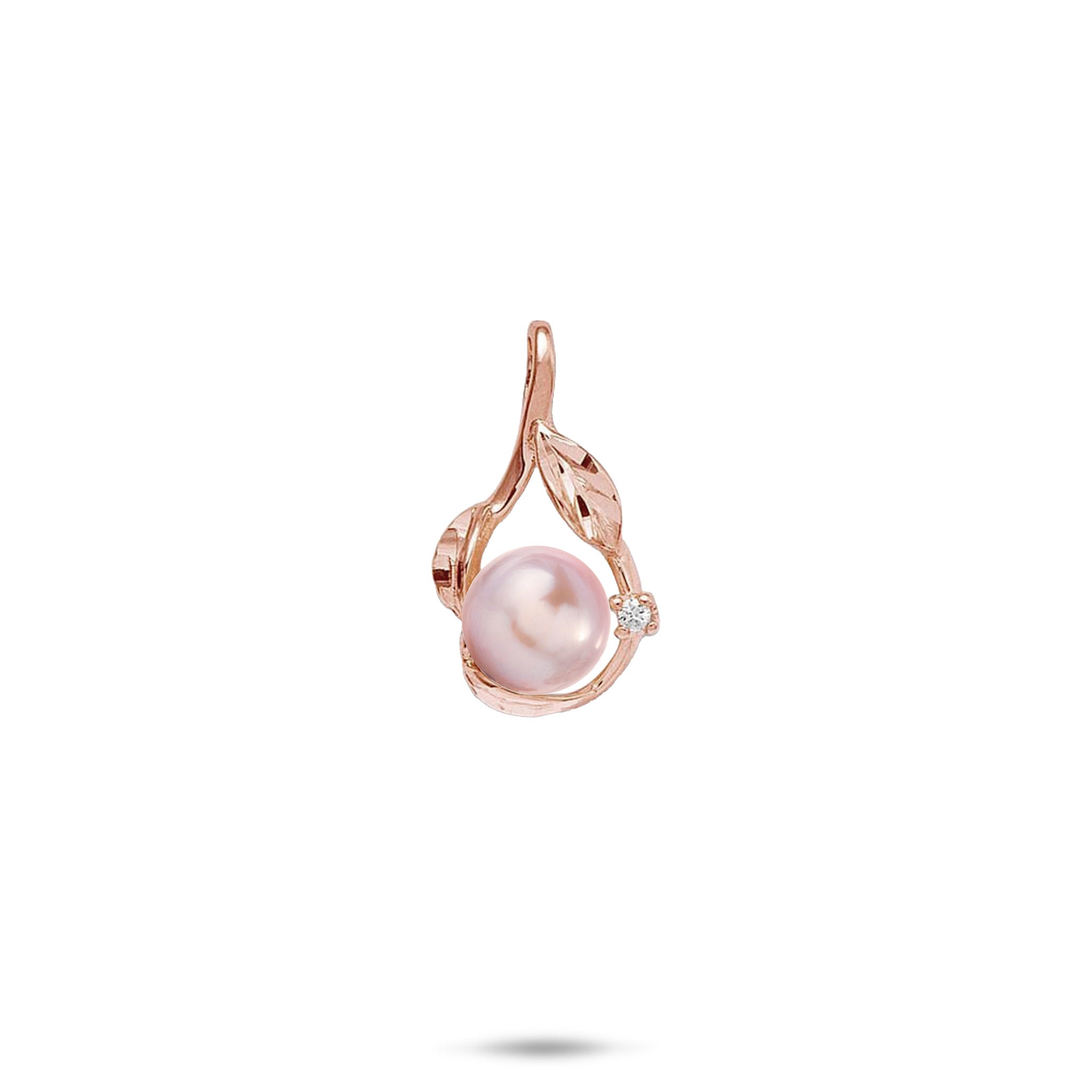 Pick A Pearl Maile Pendant in Rose Gold with Diamonds - 20mm