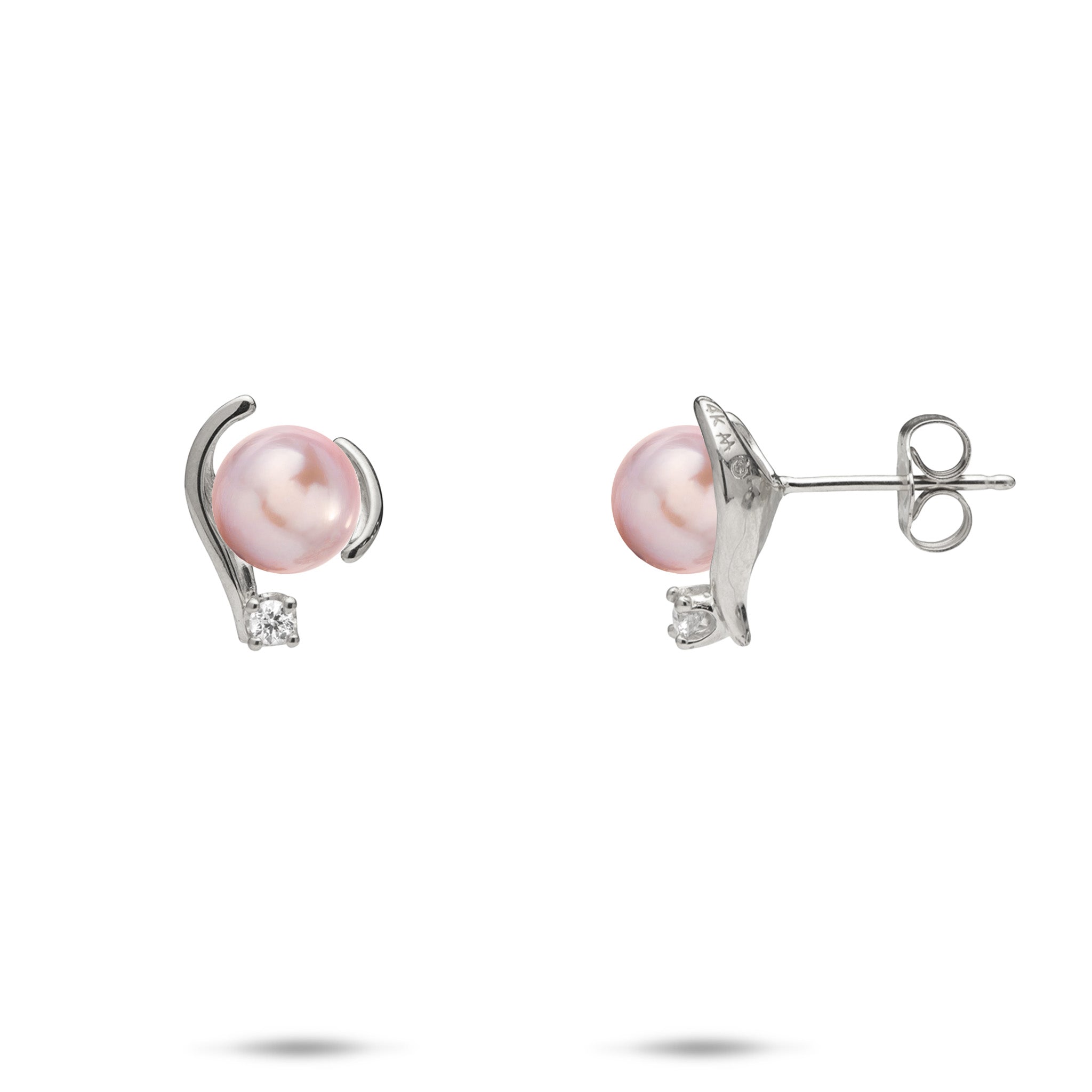 Pick A Pearl Earrings in White Gold with Diamonds - 12mm