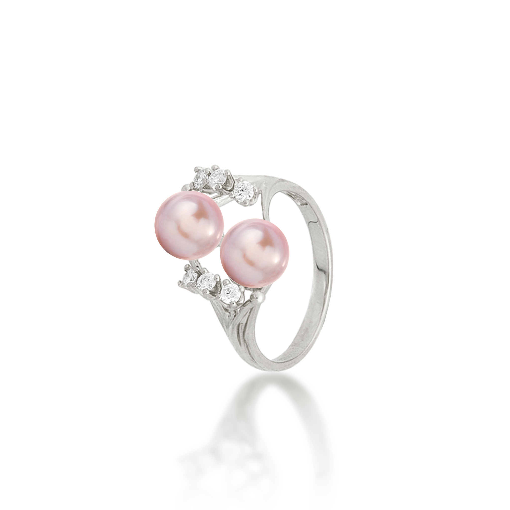 Pick A Pearl 8 Island Ring in White Gold with Diamonds