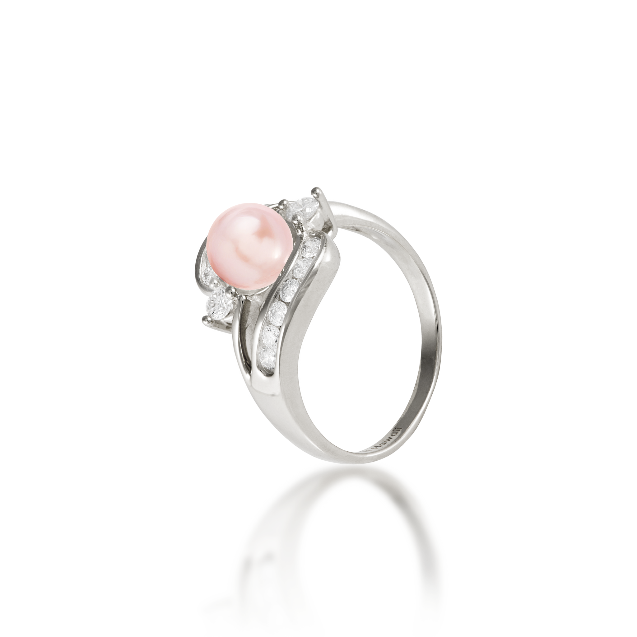 Pick A Pearl Ring in White Gold with Diamonds