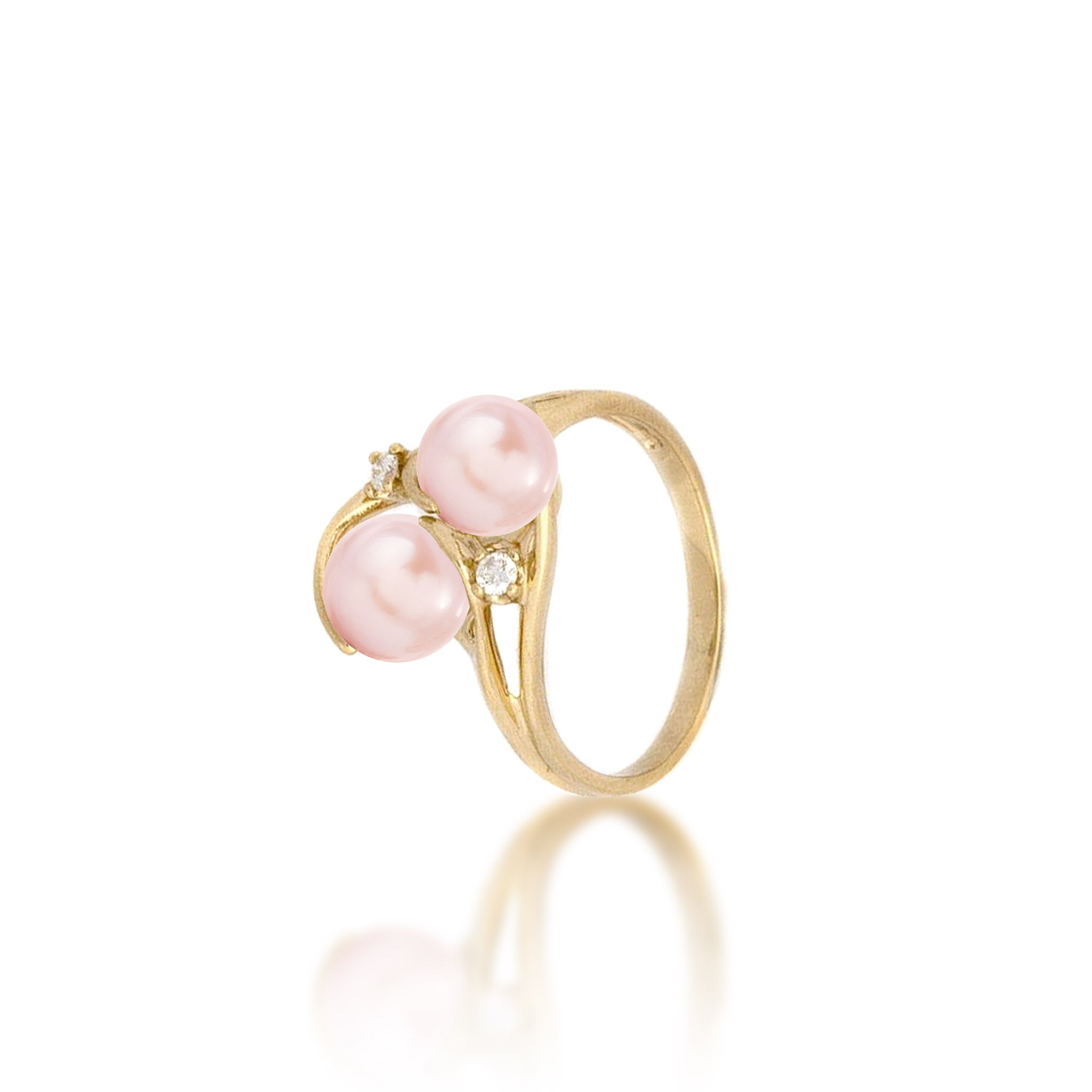 Pick A Pearl Ring in Gold with Diamonds